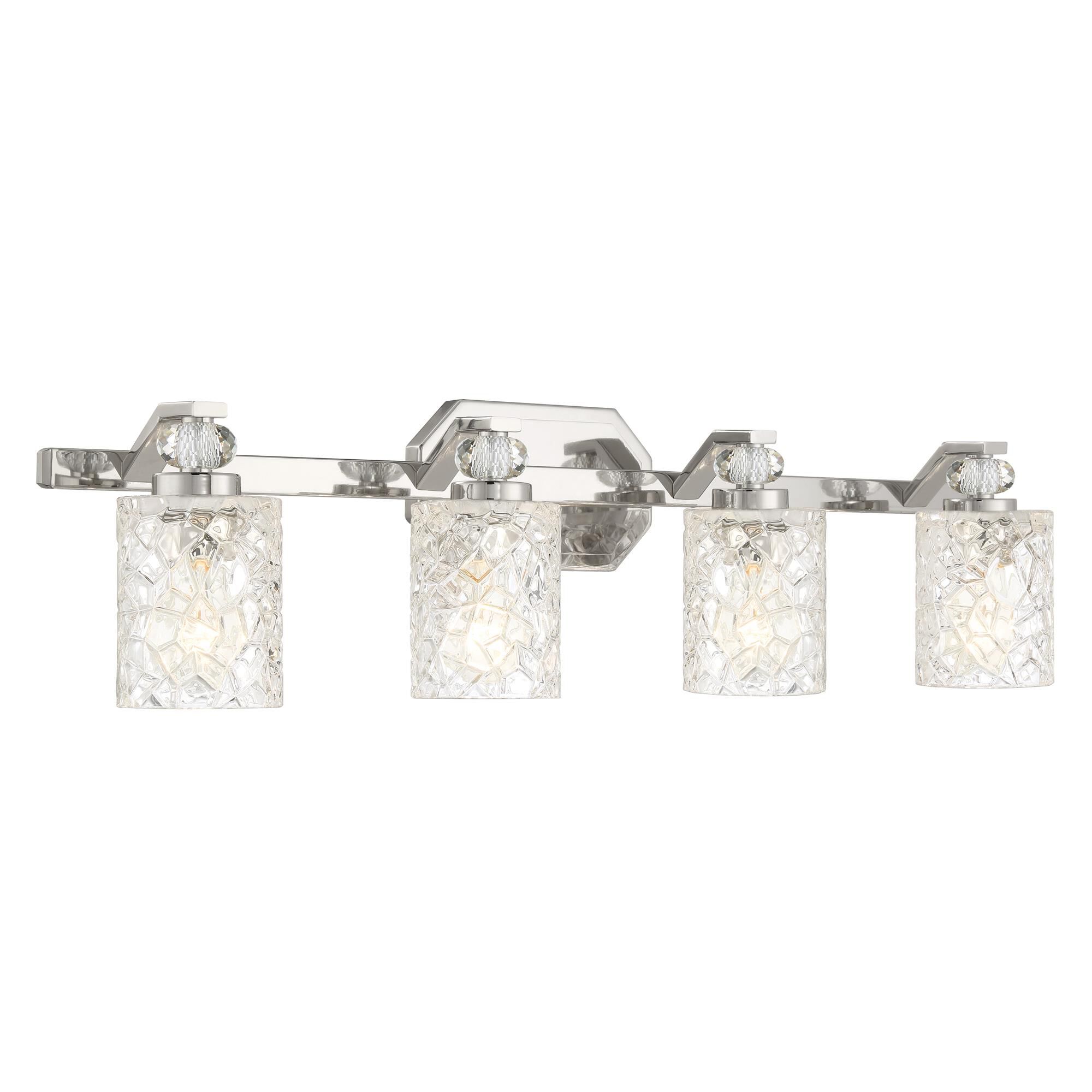 Shown in Chrome finish and Clear glass