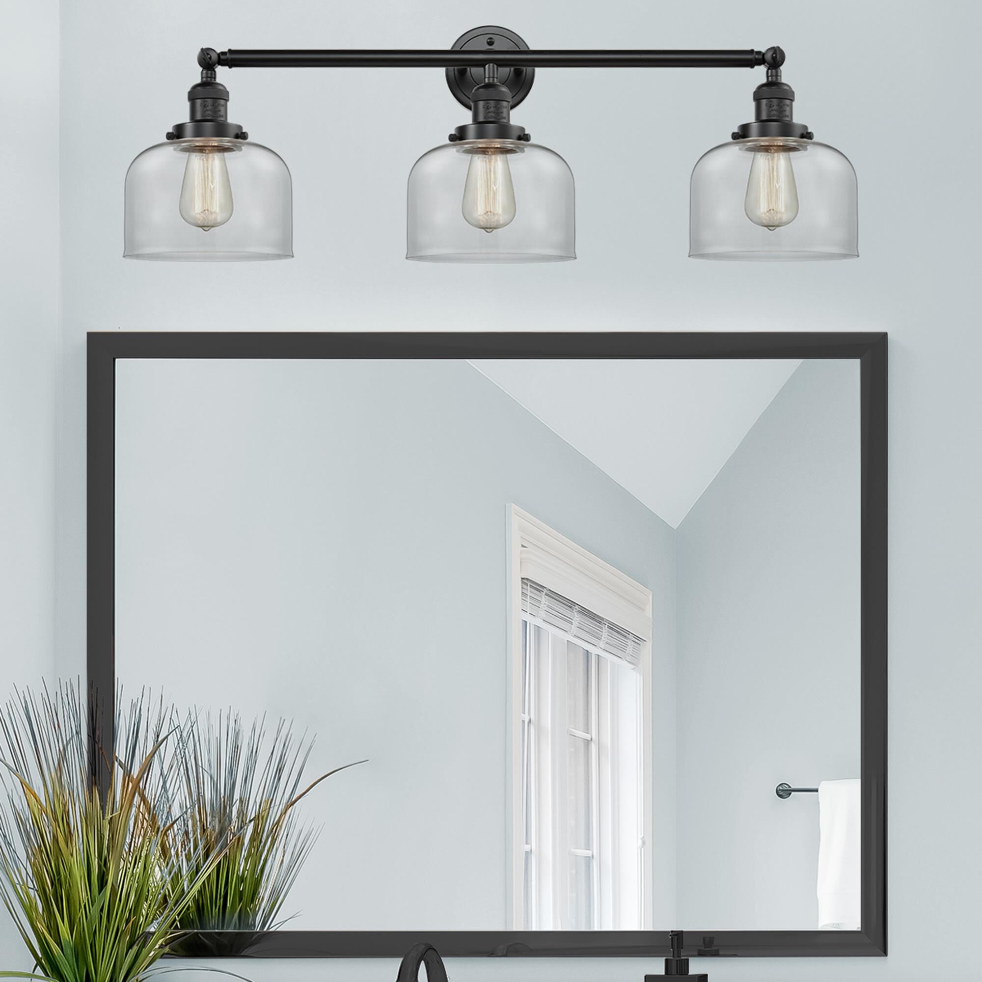 Shown in Oil Rubbed Bronze finish and Clear glass