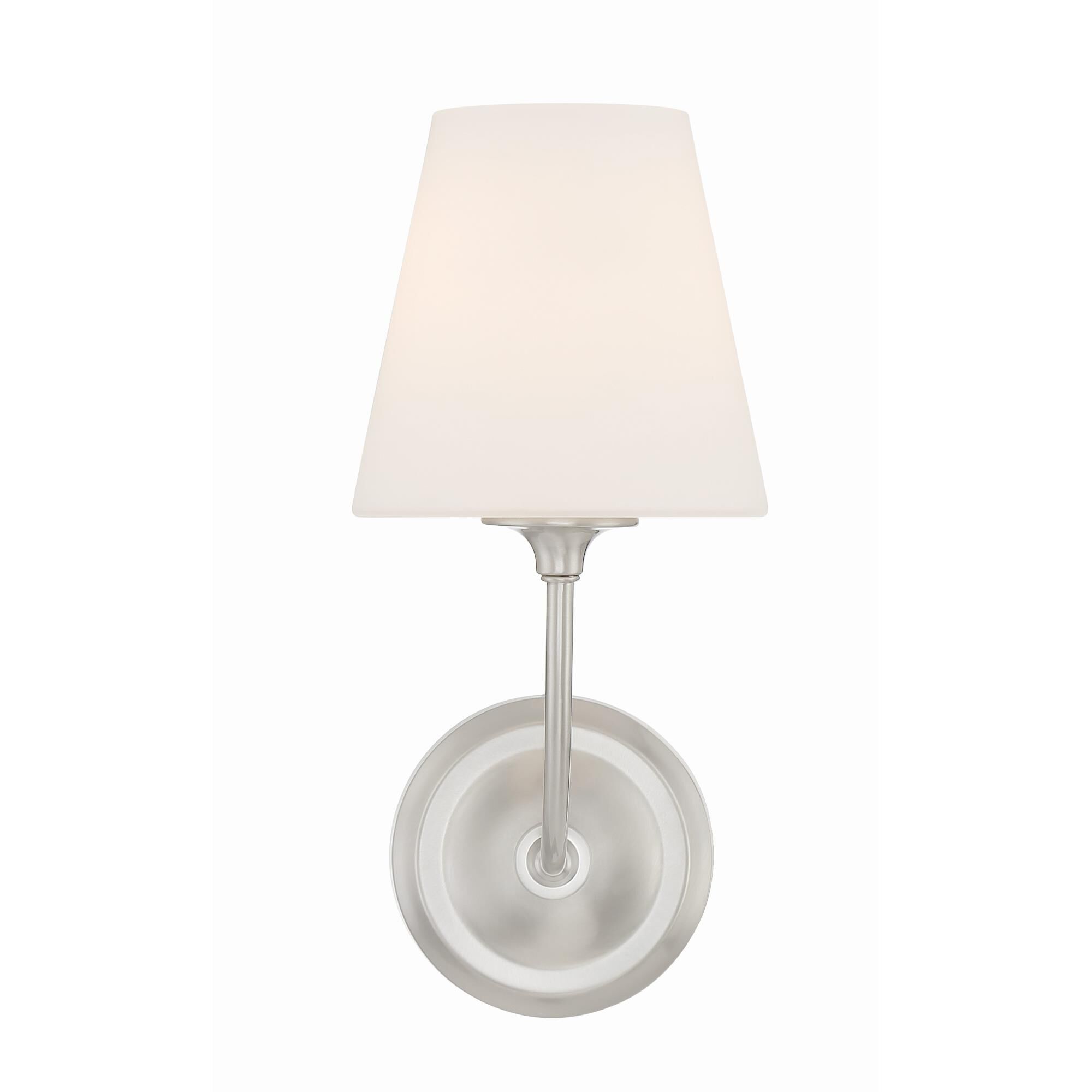 Shown in Brushed Nickel finish and Glass shade