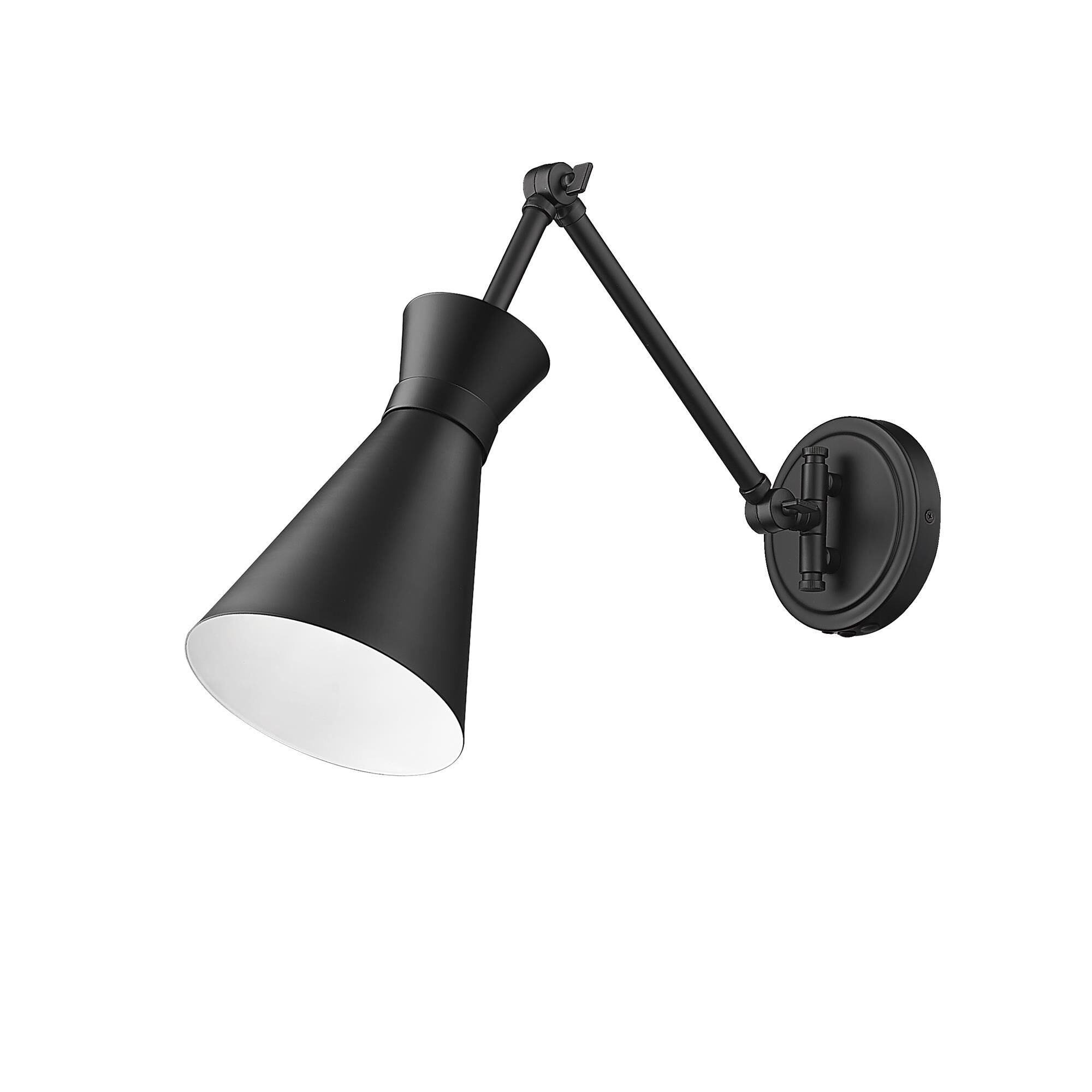Shown in Matte Black finish and Matte Black shade