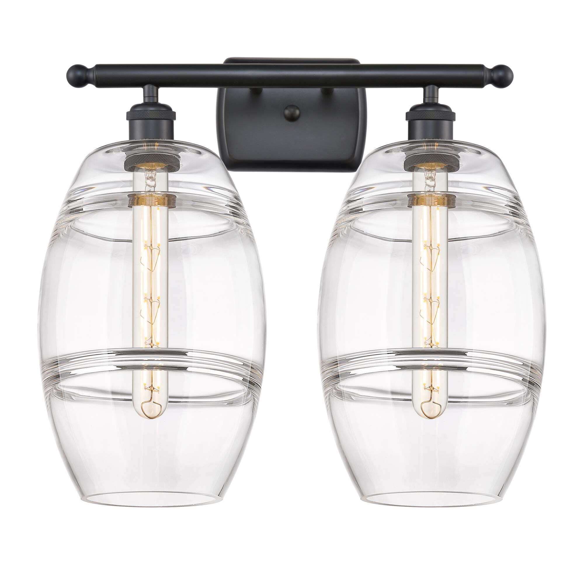 Shown in Matte Black finish and Clear glass