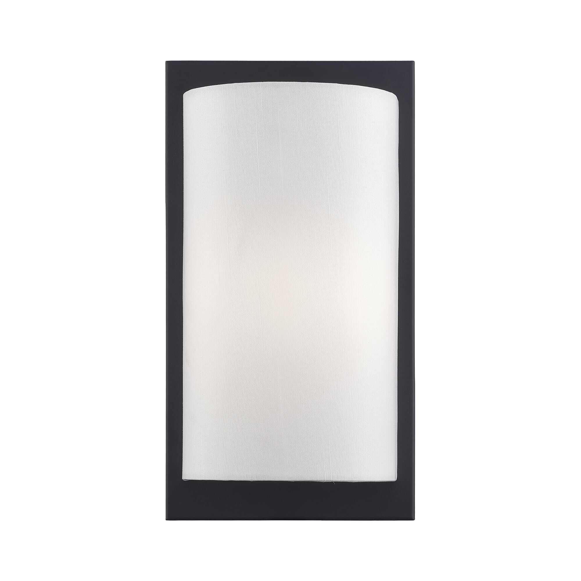 Shown in Black finish and Hand Crafted Off-White Fabric Hardback shade