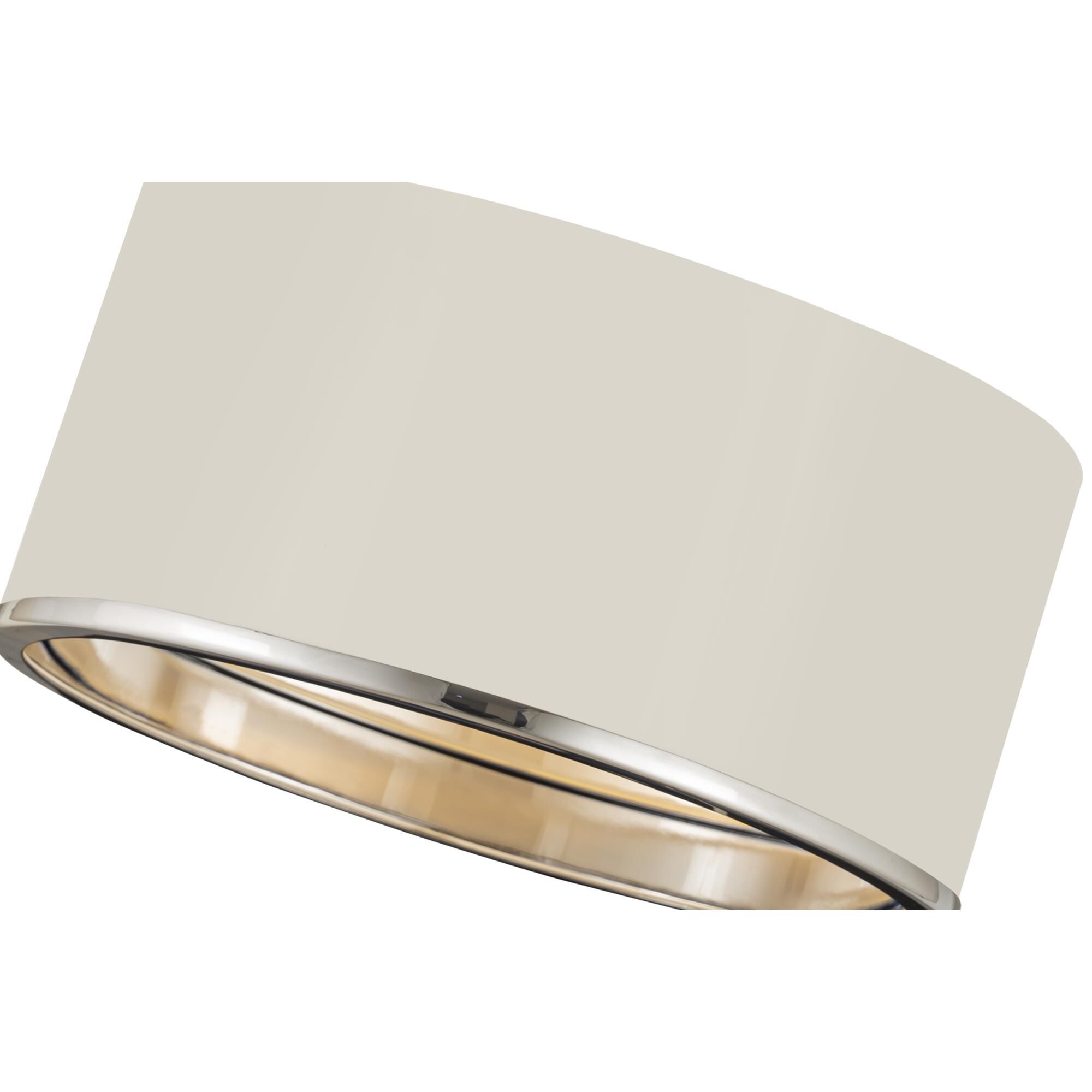 Shown in Matte White And Chrome finish and Steel glass and Steel shade