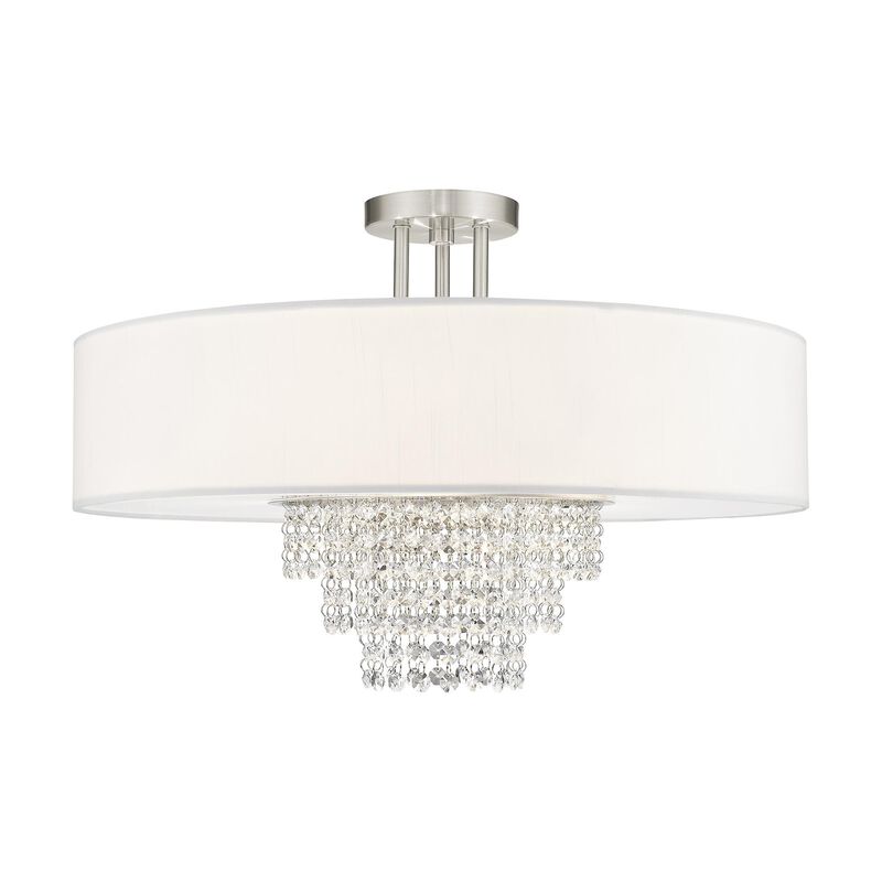 Carlisle 22 Inch 5 Light Semi Flush Mount by Livex Lighting