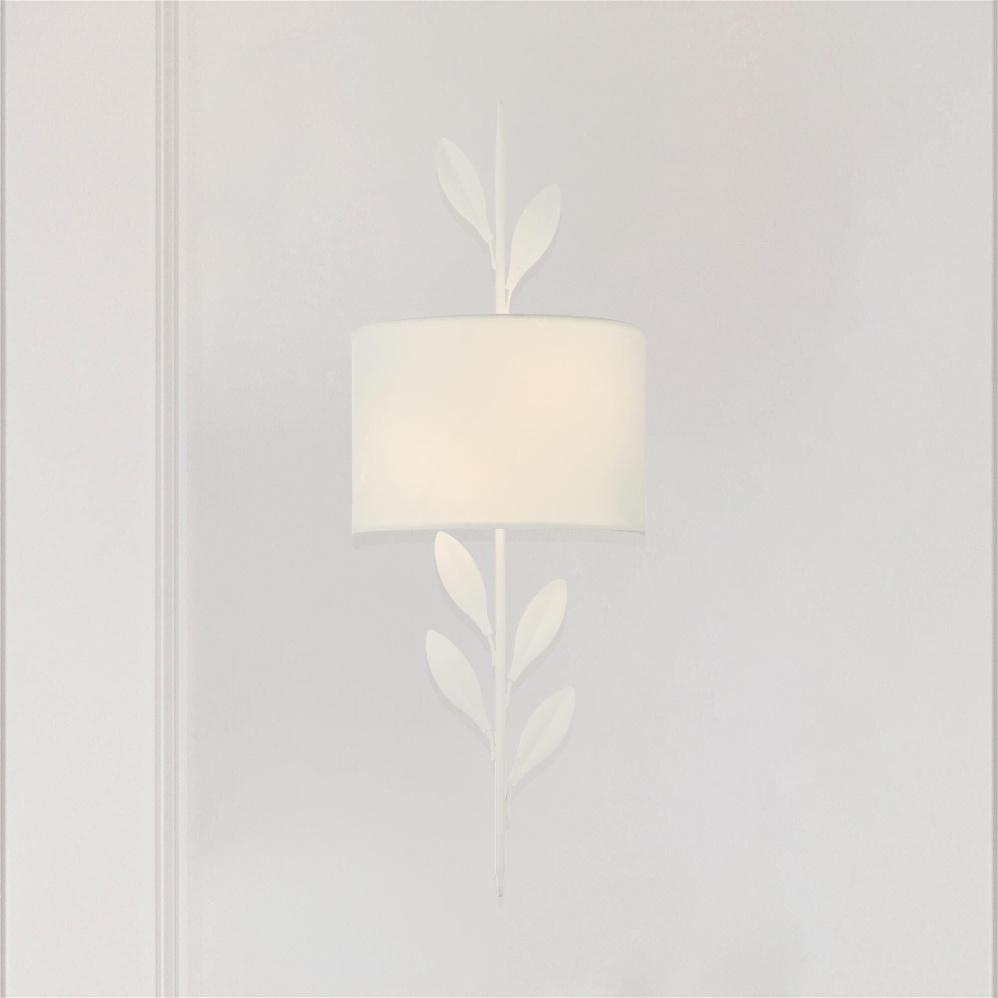 Shown in Matte White finish and Silk shade