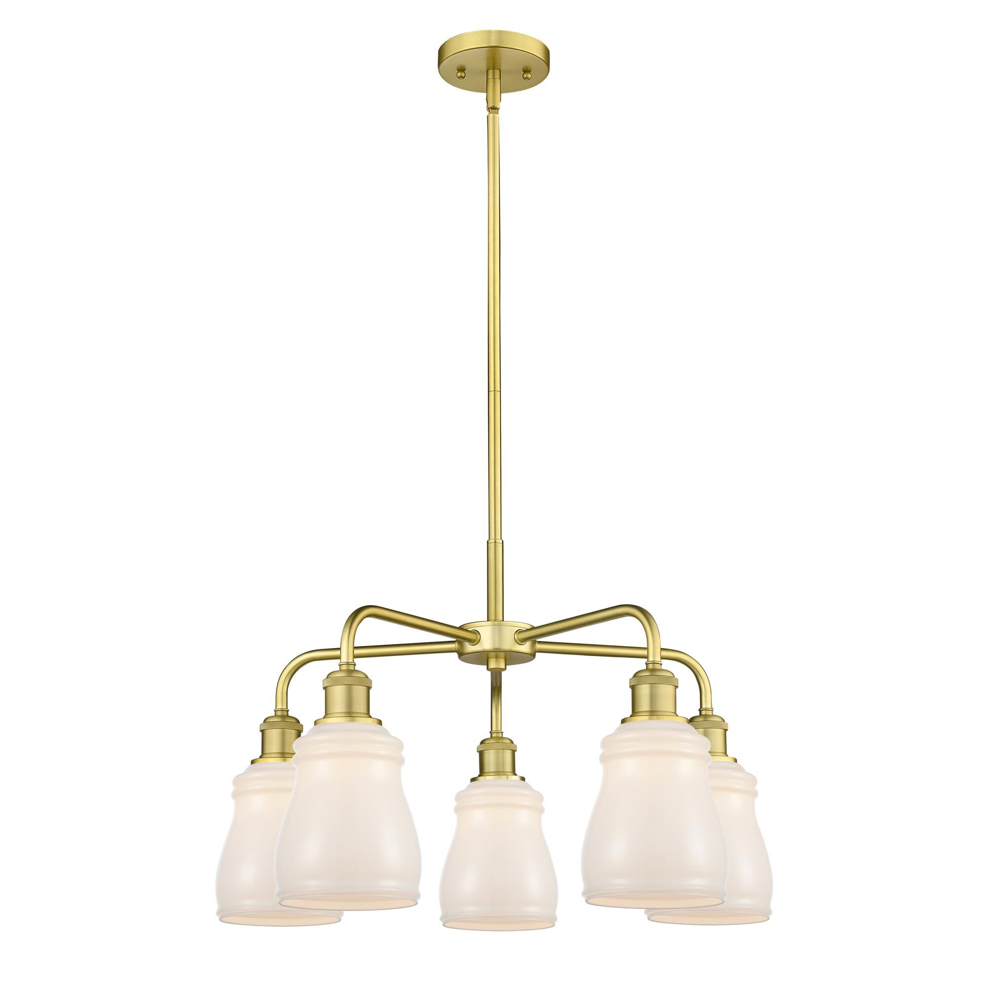 Shown in Satin Gold finish and White glass