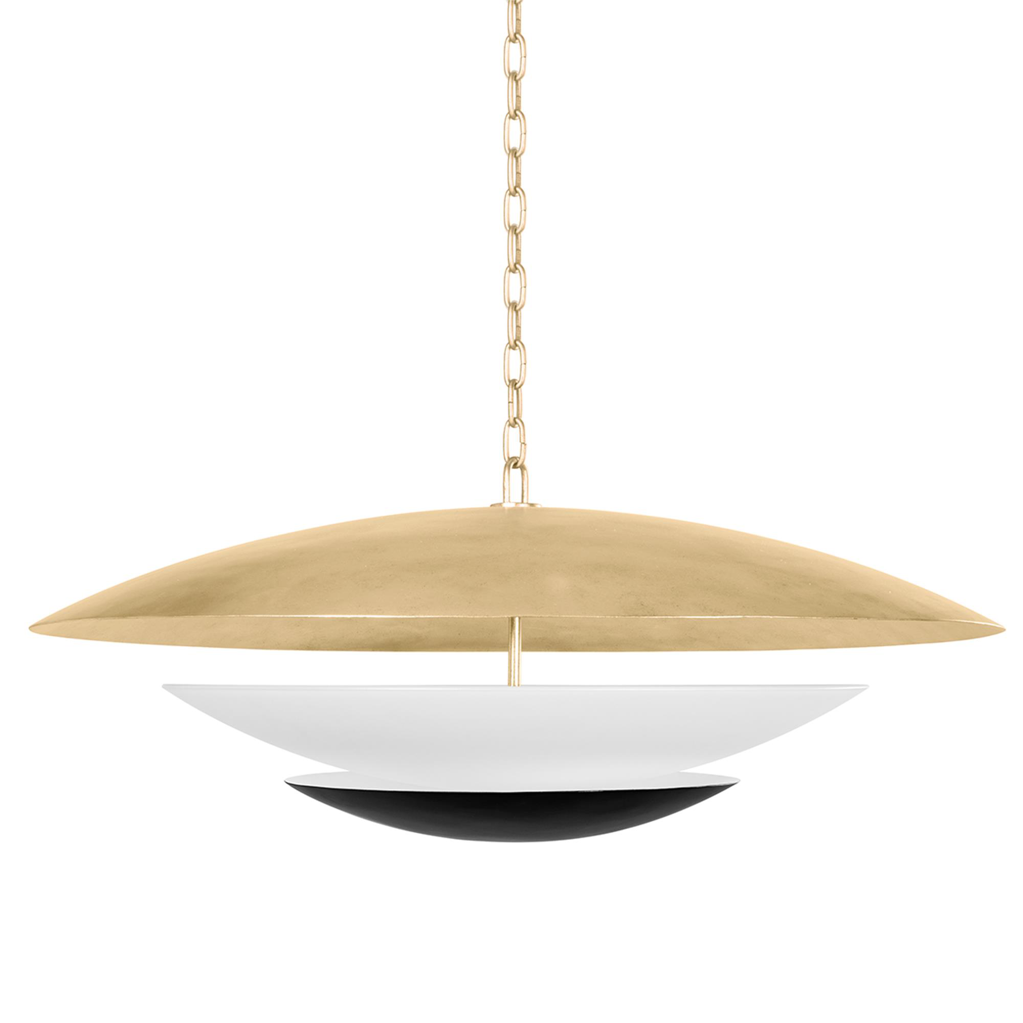 Shown in Vintage Gold Leaf and Soft Black finish and Soft Black shade