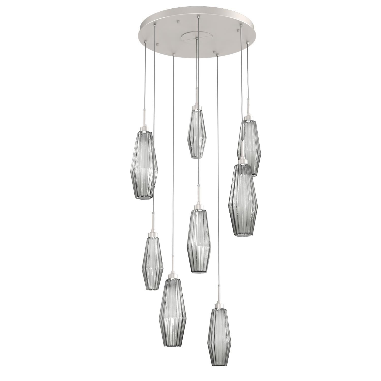 Shown in Metallic Beige Silver finish and Optic Rib Smoke glass