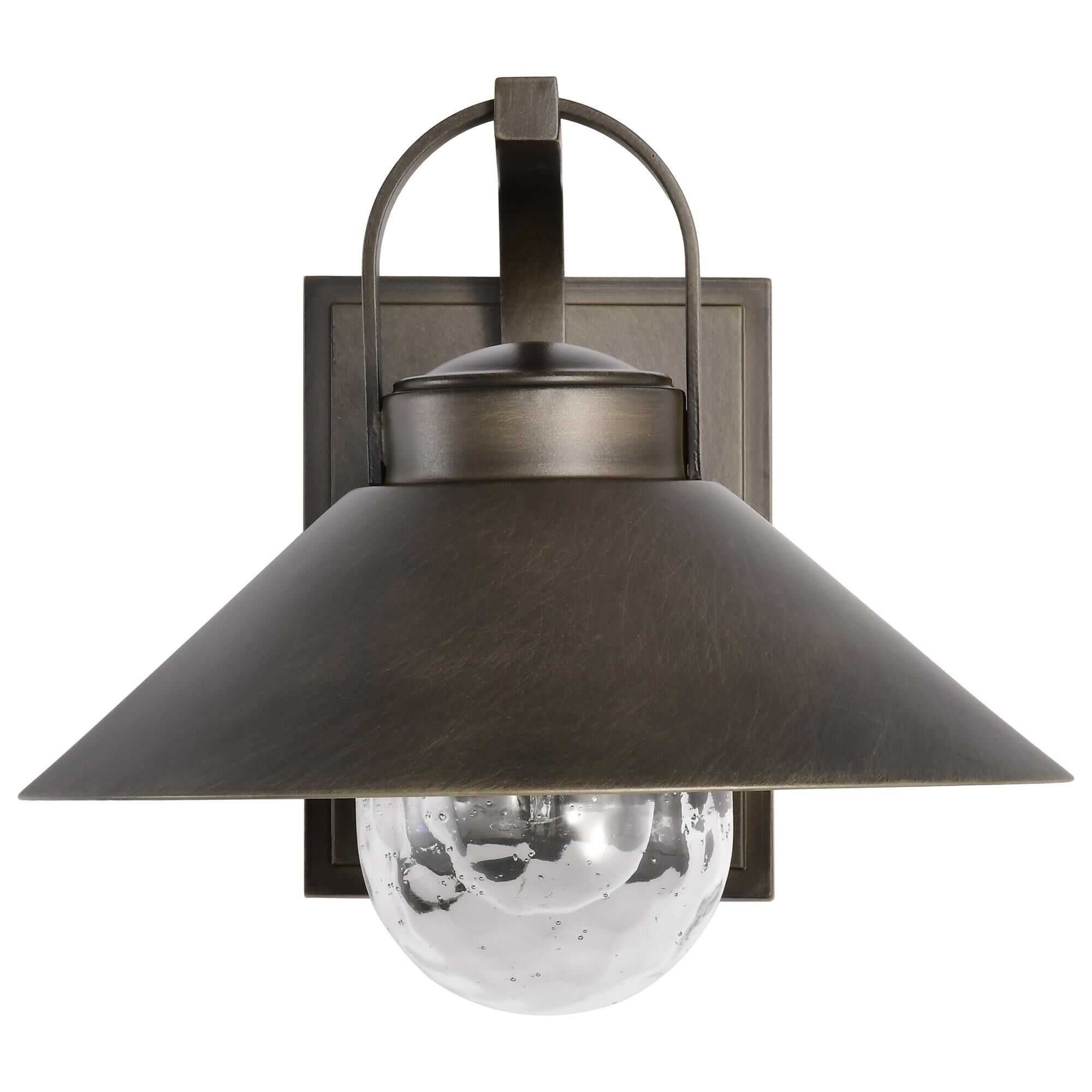 Shown in Bronze finish and Clear Seeded glass