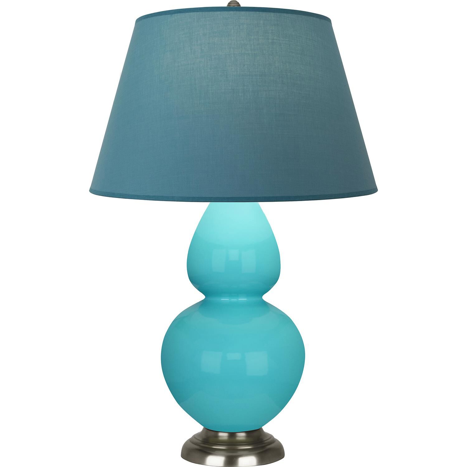 Shown in Egg Blue finish and Bright Blue and Gray shade and Antique Silver accent