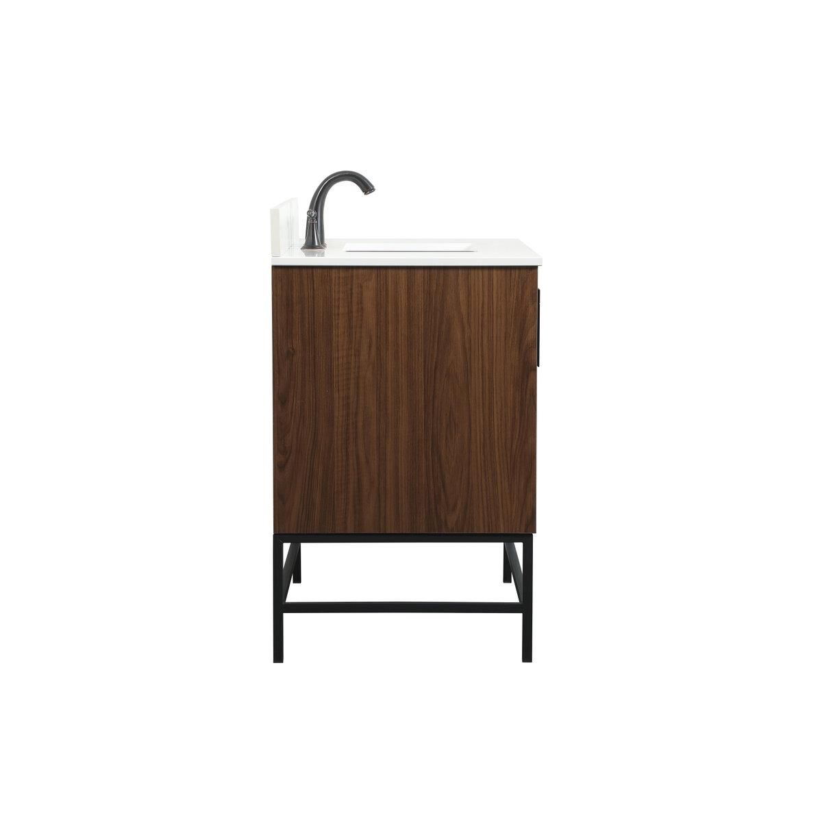 Shown in Walnut finish and With Backsplash accent