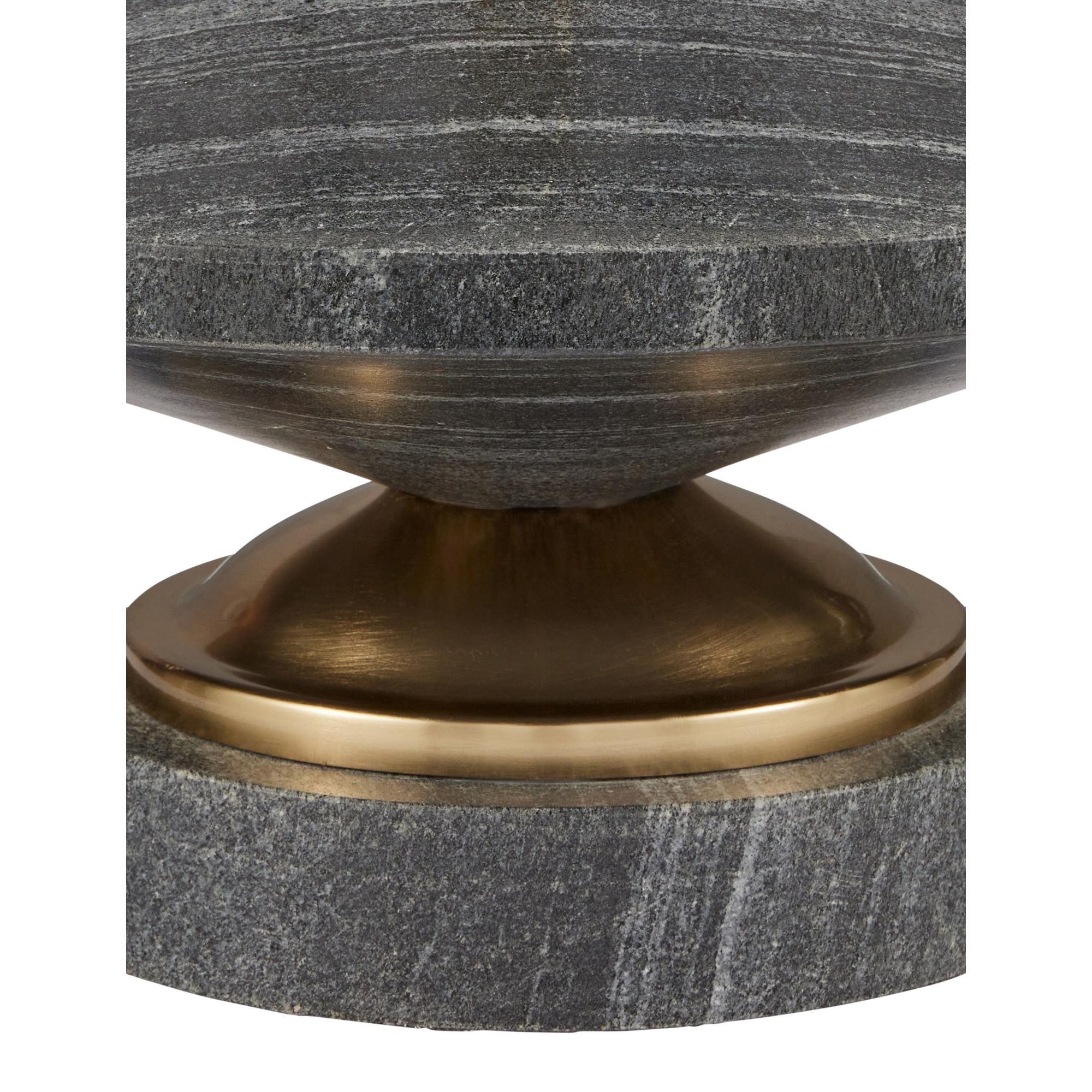 Shown in Natural and Brushed Brass finish and Beige Linen shade