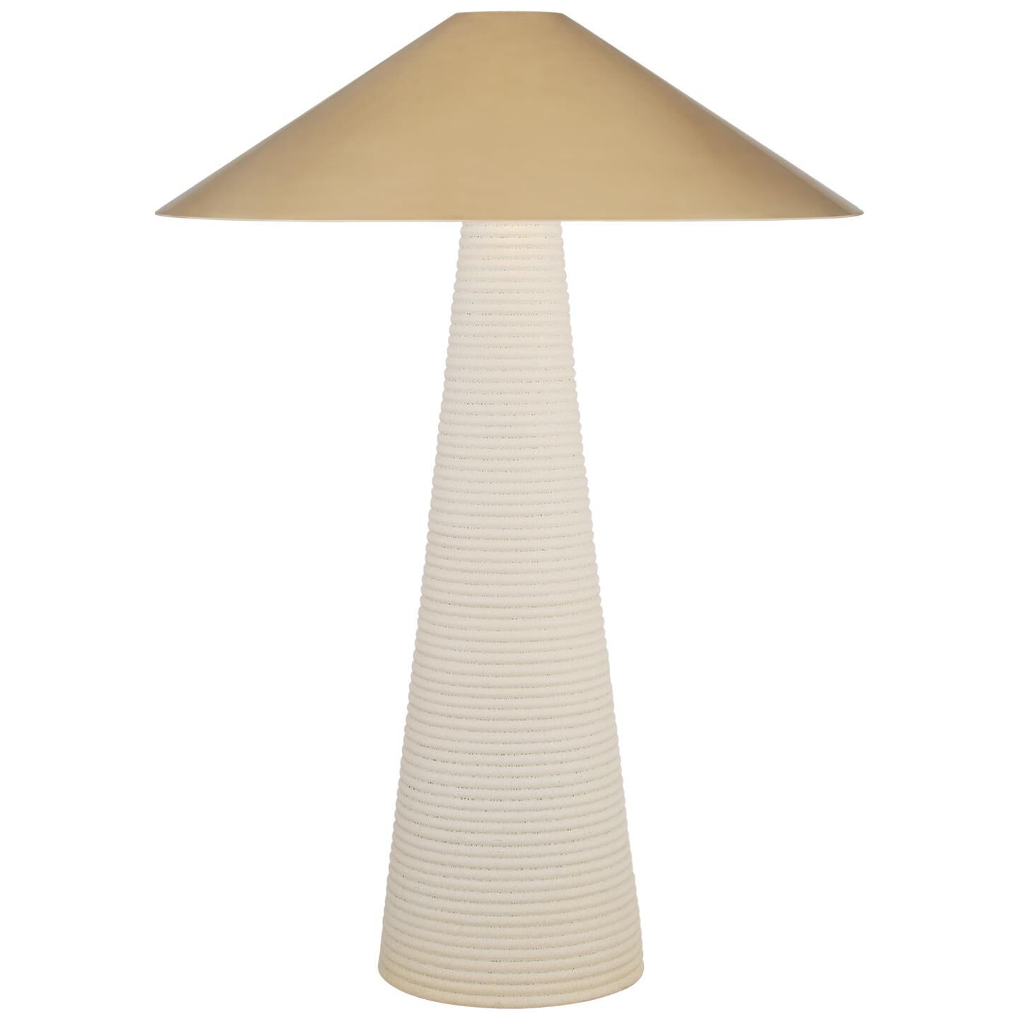 Shown in Porous White Porcelain finish and Antique - Burnished Brass shade