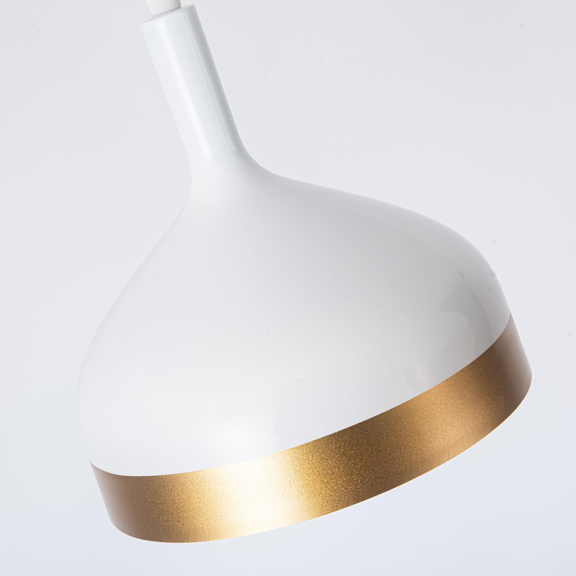 Shown in White & Gold finish and Aluminium shade