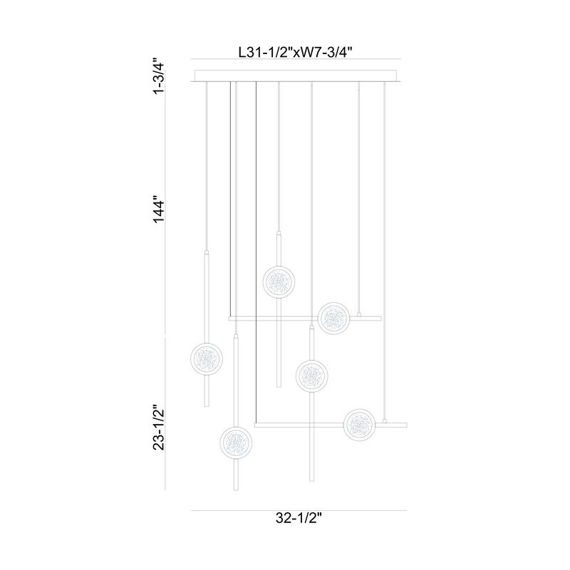 Barletta 32 Inch Linear Chandelier by Eurofase Lighting