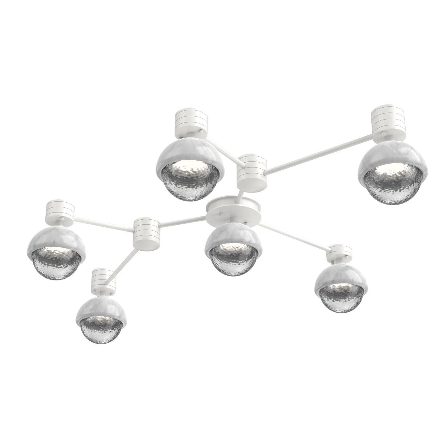 Shown in Salt White finish and Clear glass and White Marble accent