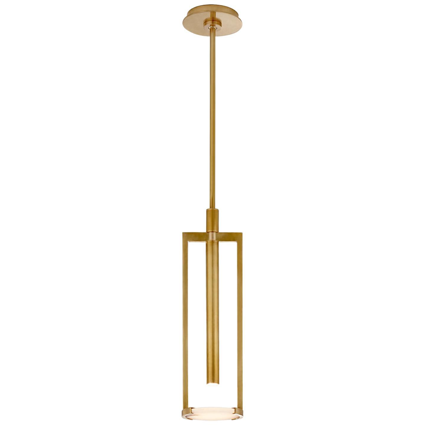 Shown in Antique-Burnished Brass finish and Alabaster glass