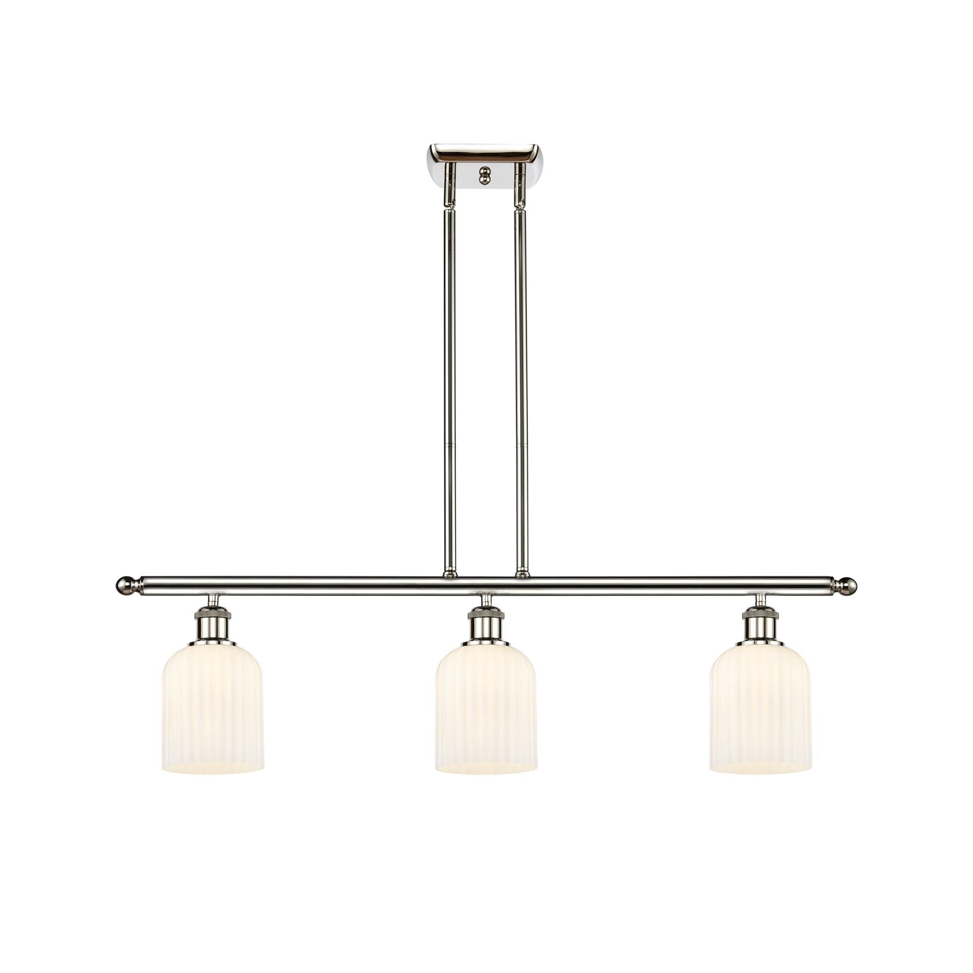 Shown in Polished Nickel finish and Gloss White shade