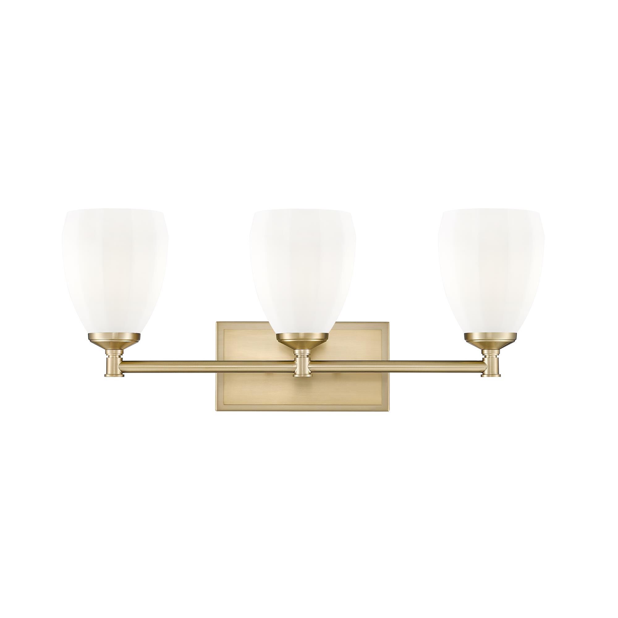 Shown in Modern Gold finish and Matte Opal glass and Matte Opal shade