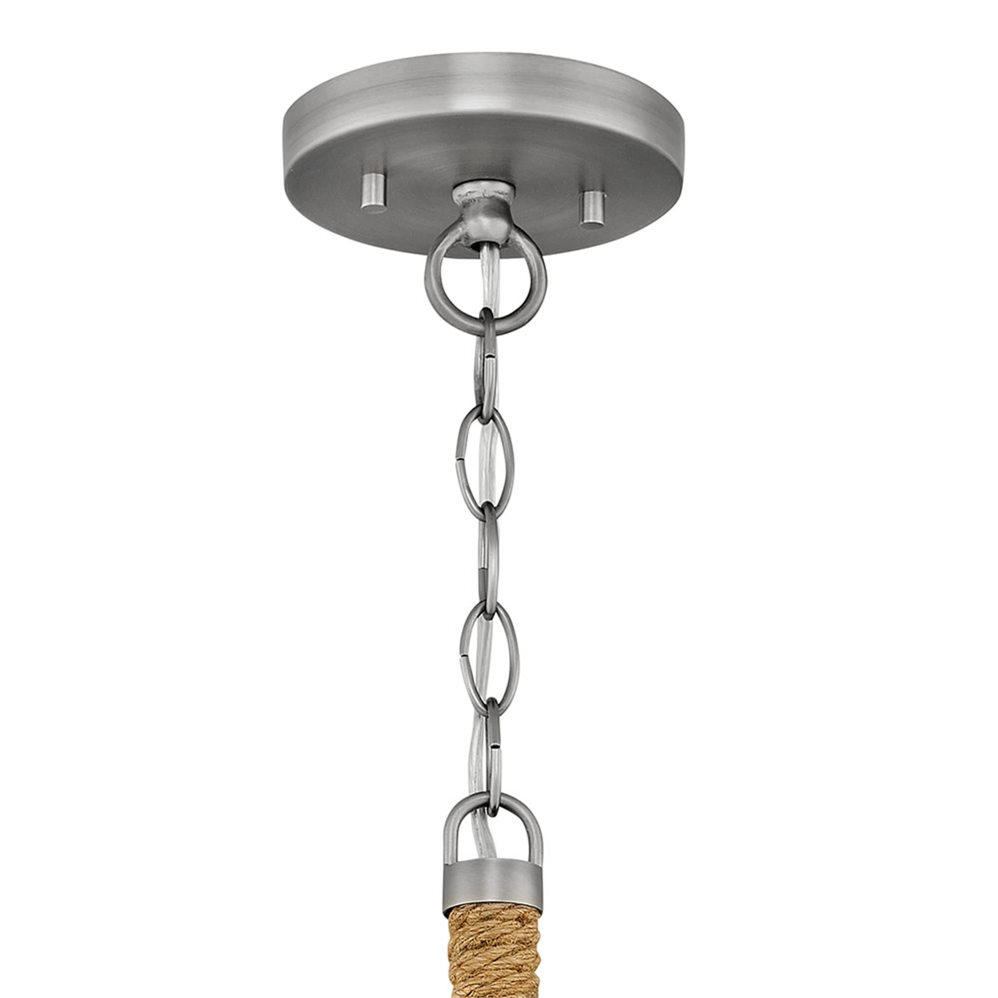Shown in Antique Nickel With Grey Stripe finish and Ceramic shade