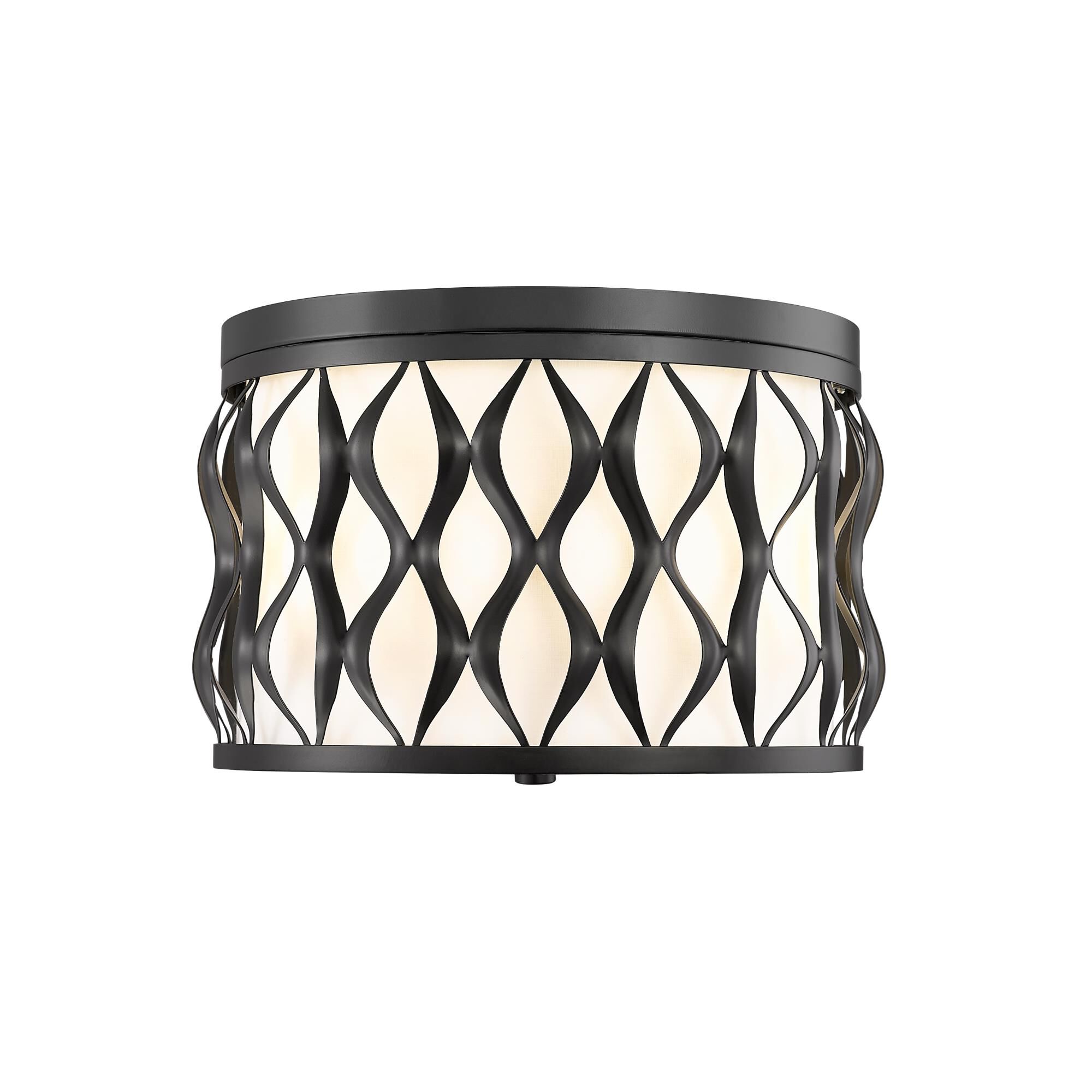 Shown in Matte Black finish and White glass and White shade