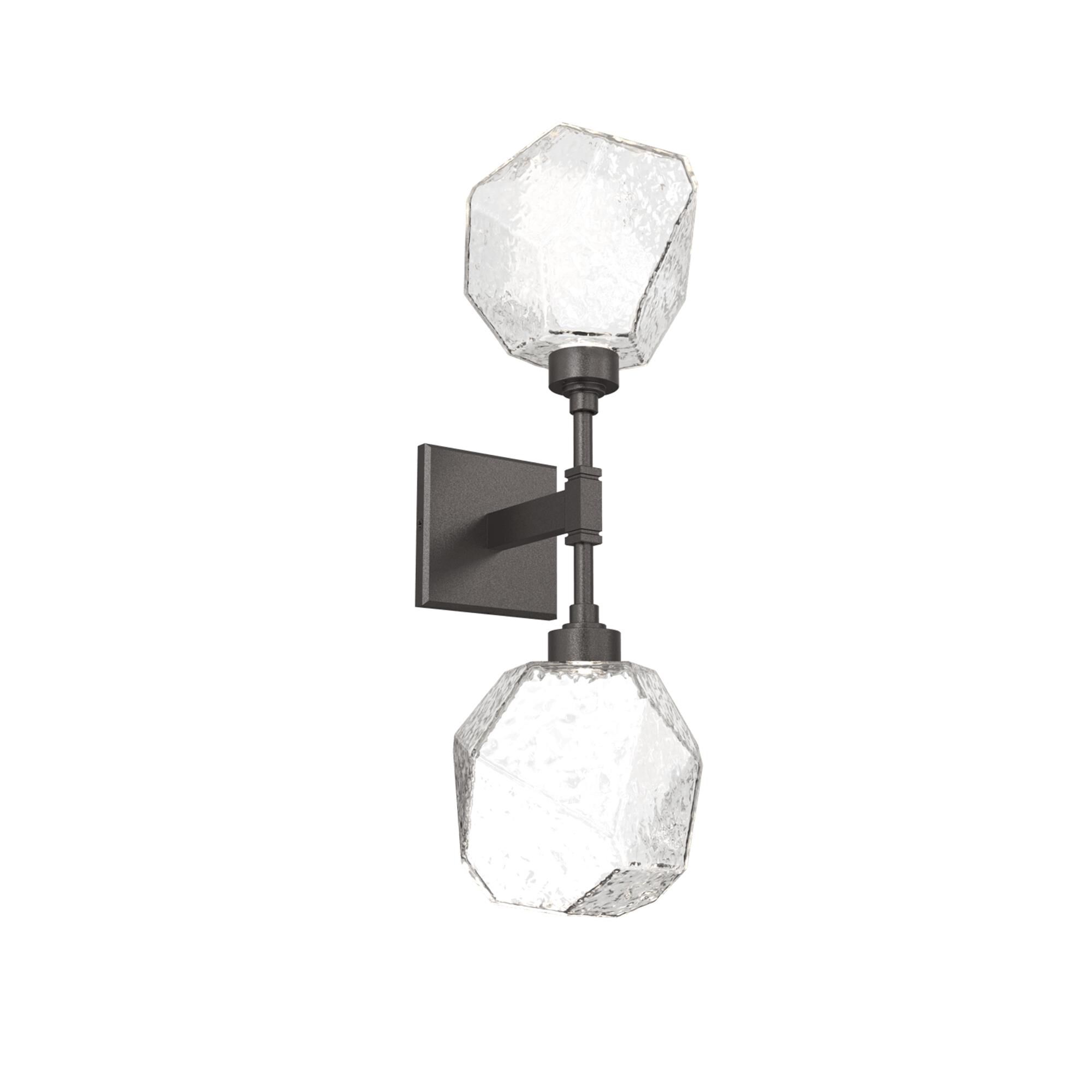 Shown in Graphite finish and Clear Blown glass