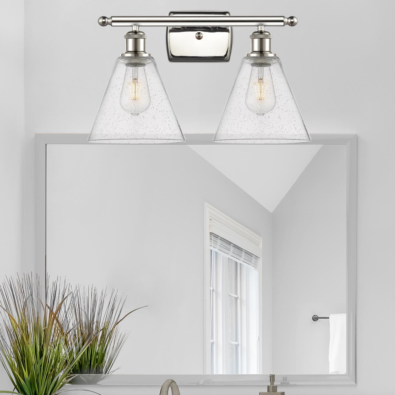 Bruno Marashlian Ballston Cone 18 Inch 2 Light Bath Vanity Light by Innovations Lighting