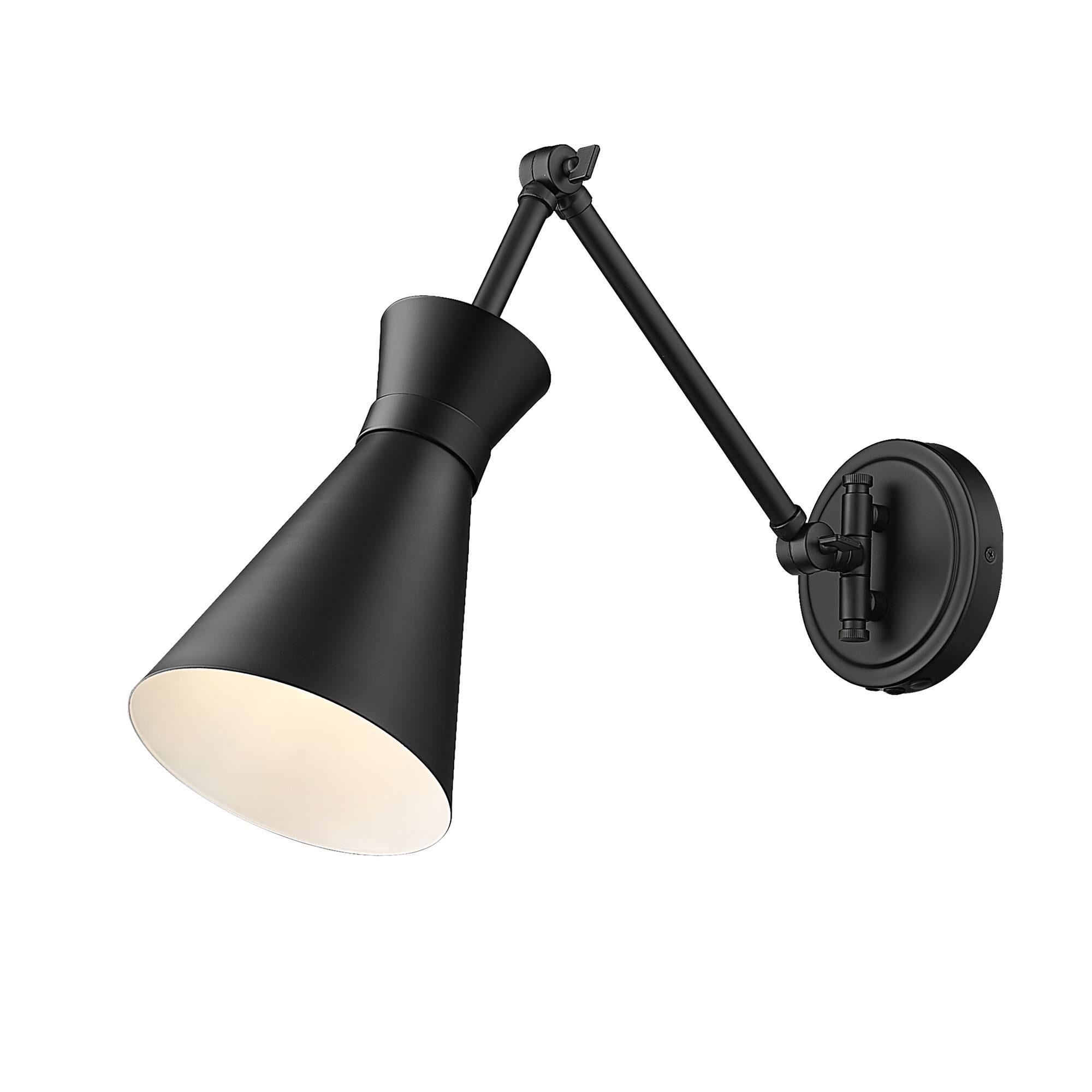 Shown in Matte Black finish and Matte Black glass and Matte Black shade