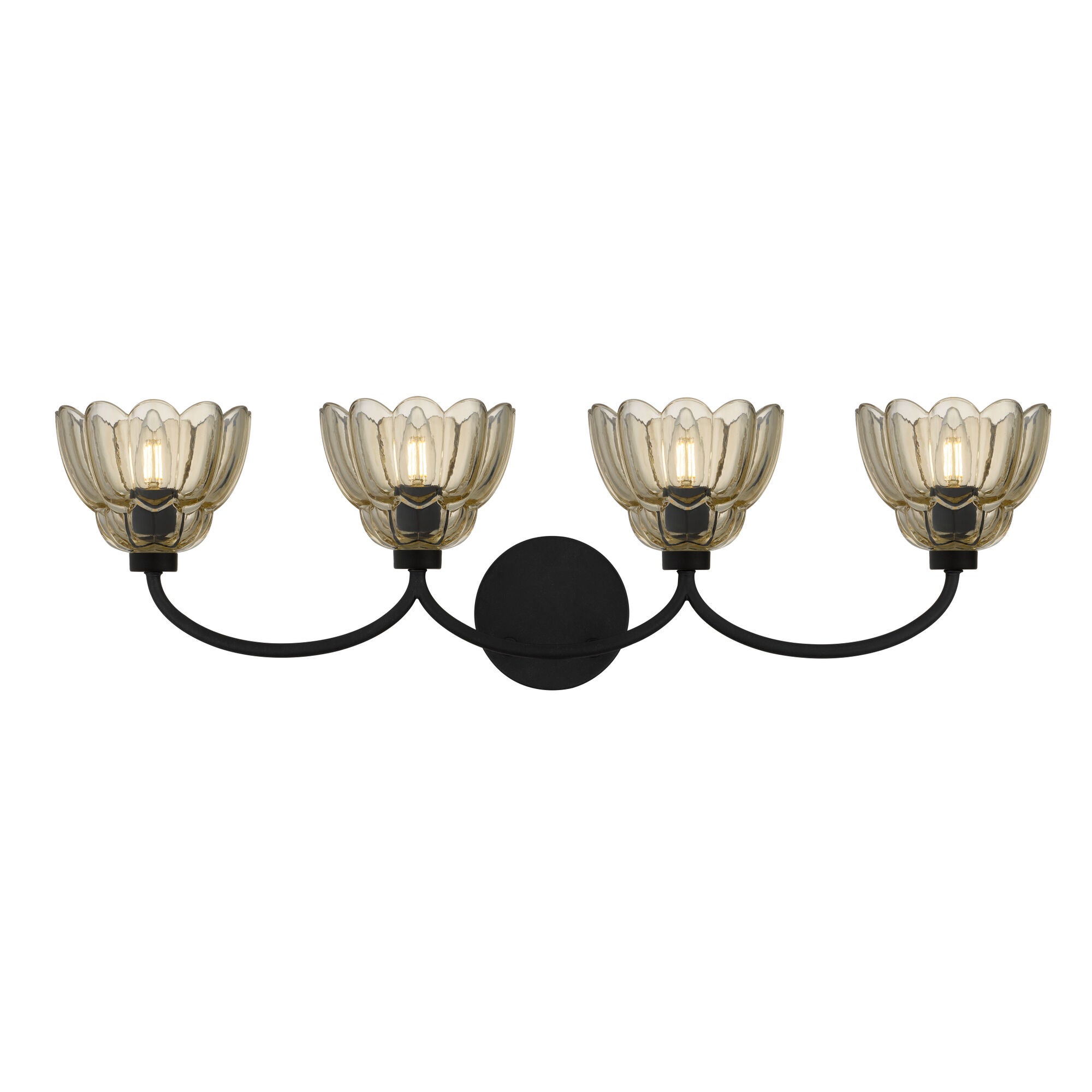 Shown in Mottled Cocoa finish and Amber Glass shade