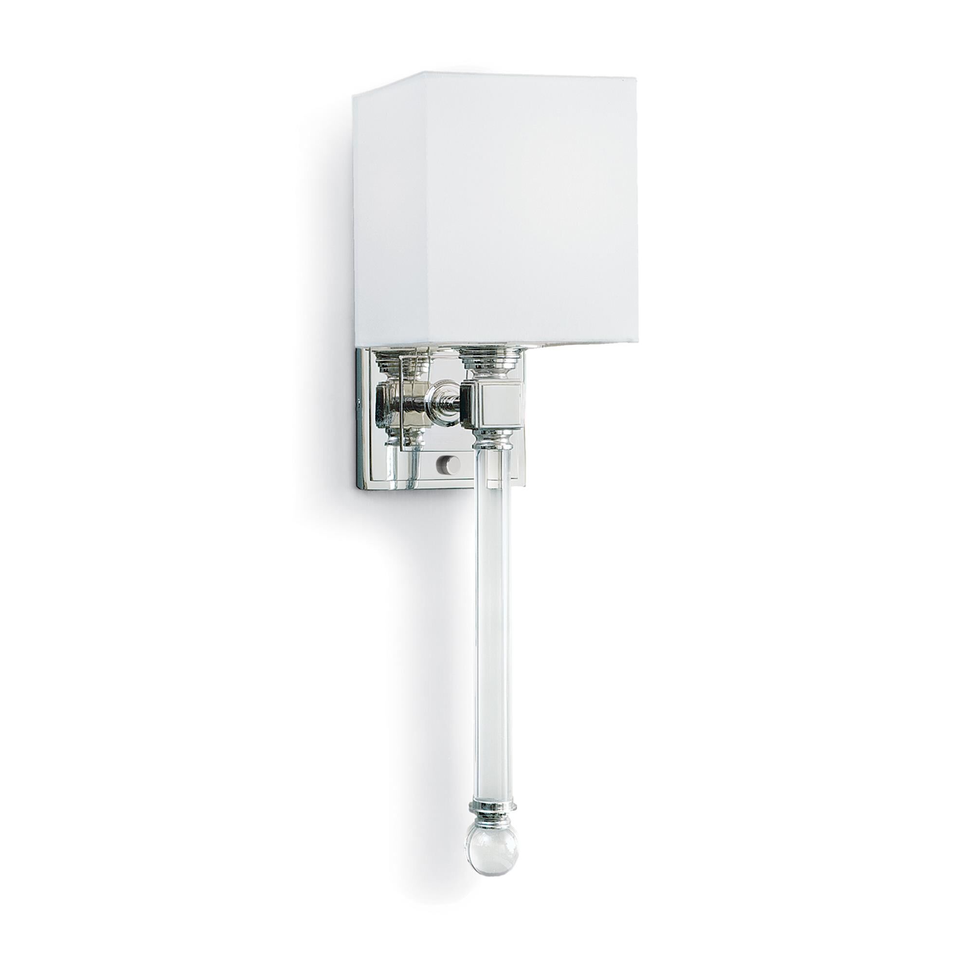 Shown in Polished Nickel finish and Linen shade