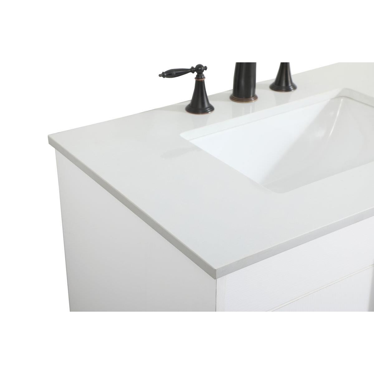 Shown in White finish and Without Backsplash accent
