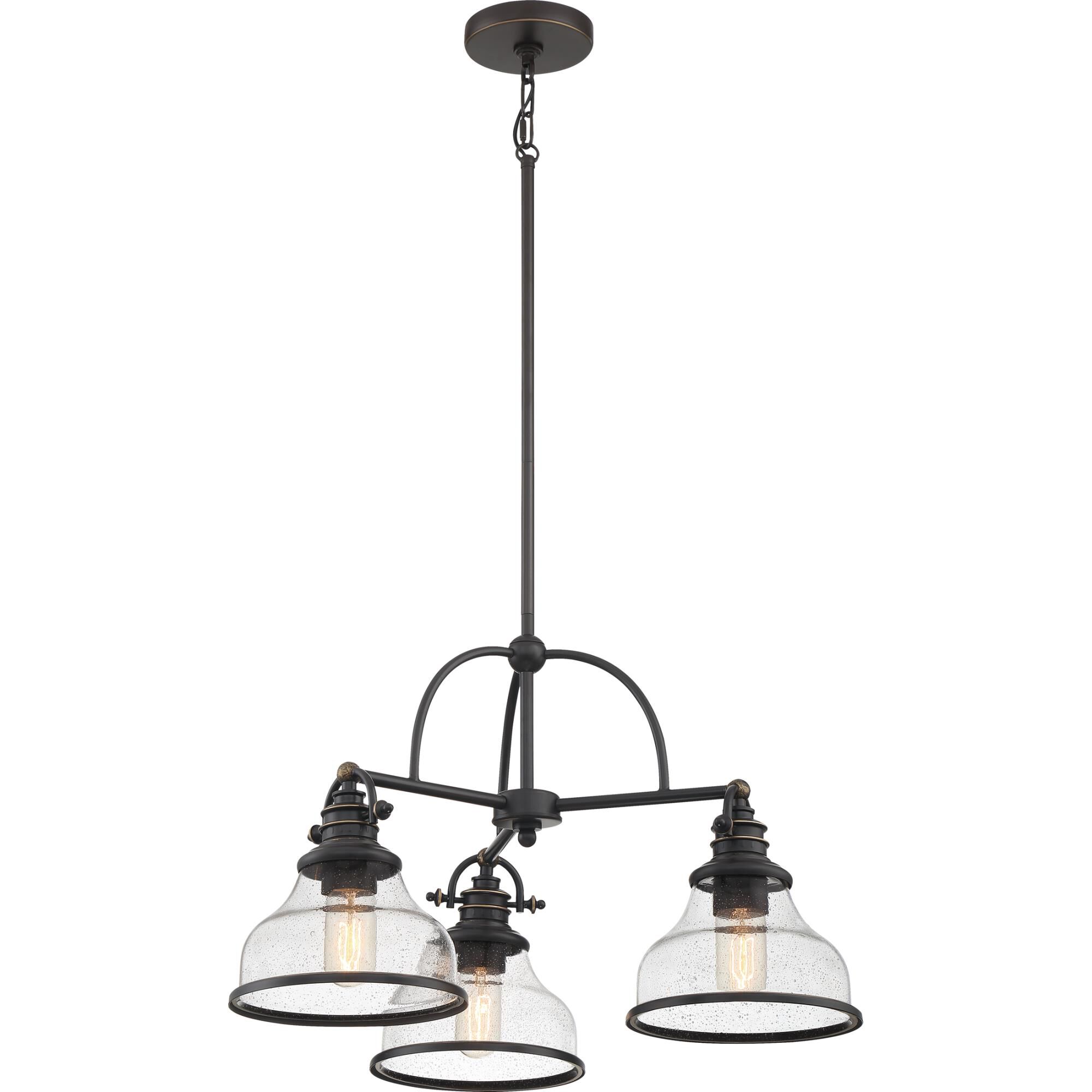 Grant - Seedy Glass 24 Inch 3 Light Chandelier by Quoizel