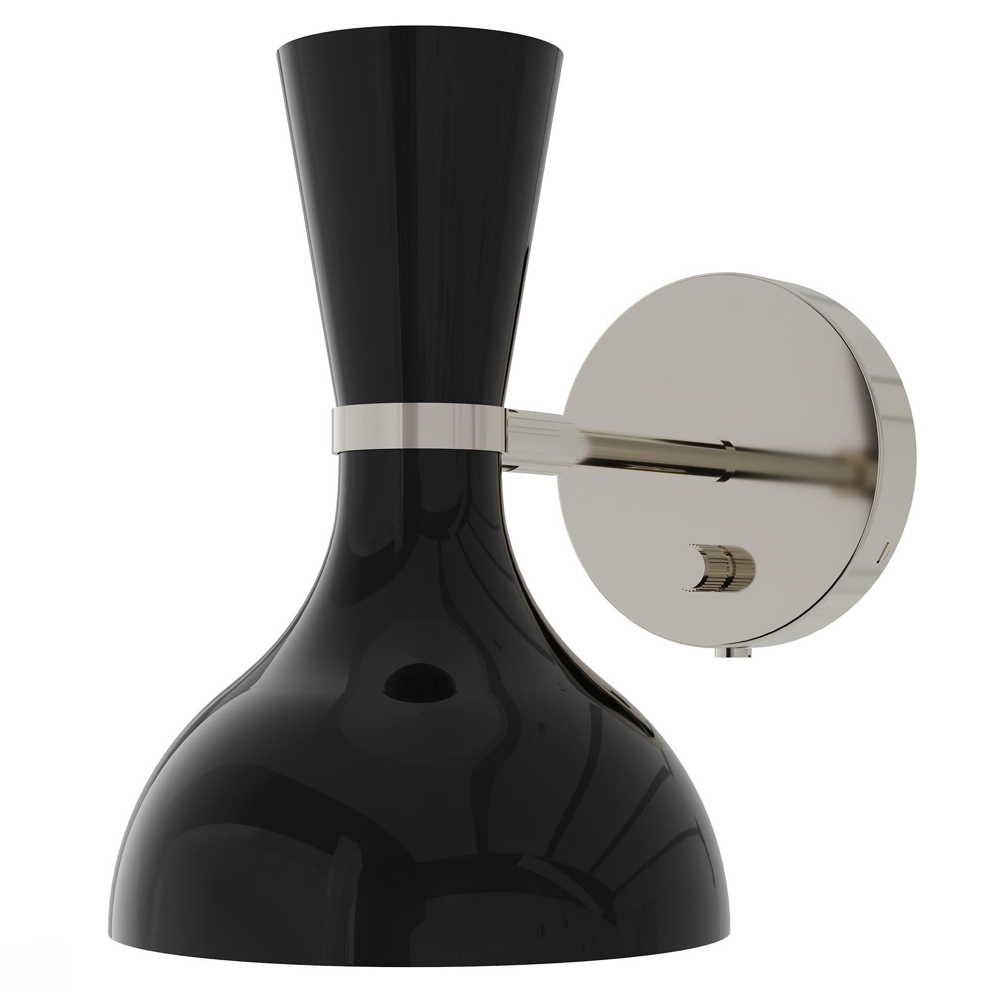 Shown in Polished Nickel finish and Obsidian shade