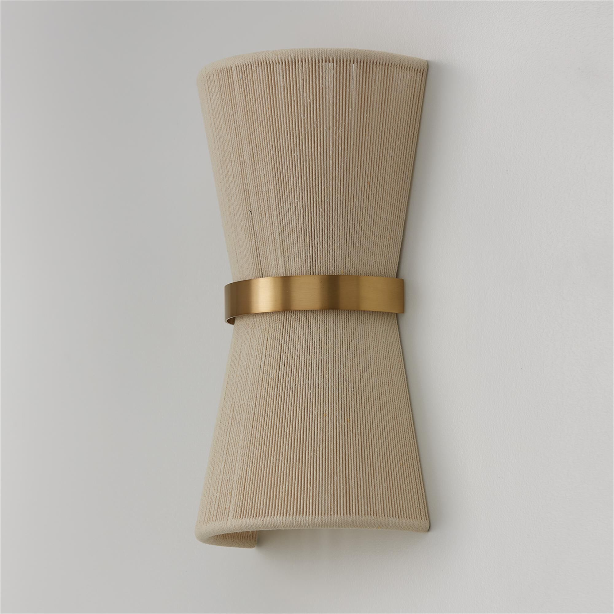 Shown in Bleached Natural Rope And Patinaed Brass finish