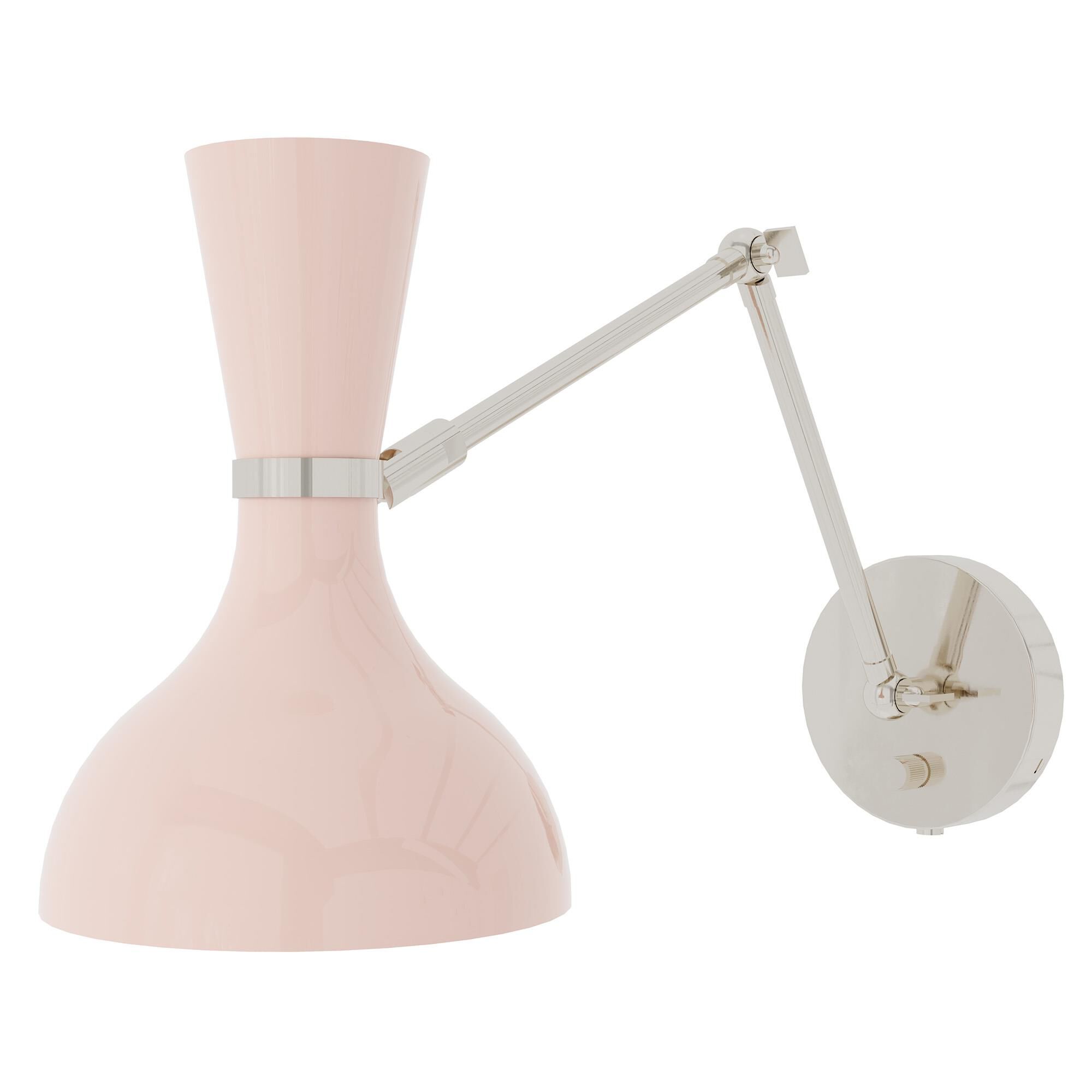 Shown in Polished Nickel finish and Rose Water shade