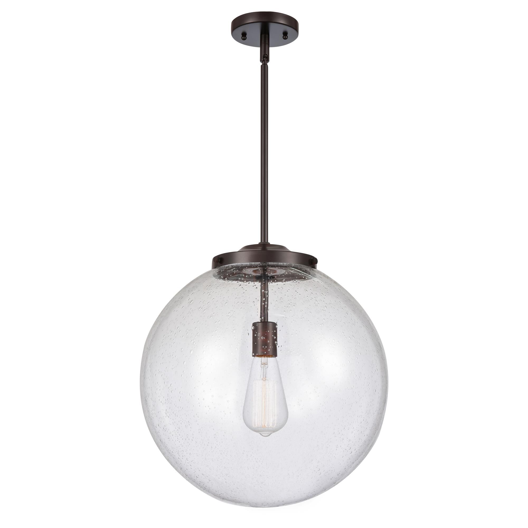 Shown in Oil Rubbed Bronze finish and Seedy Beacon glass