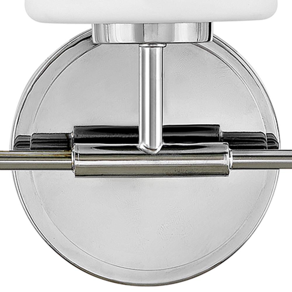 Shown in Chrome finish and White glass