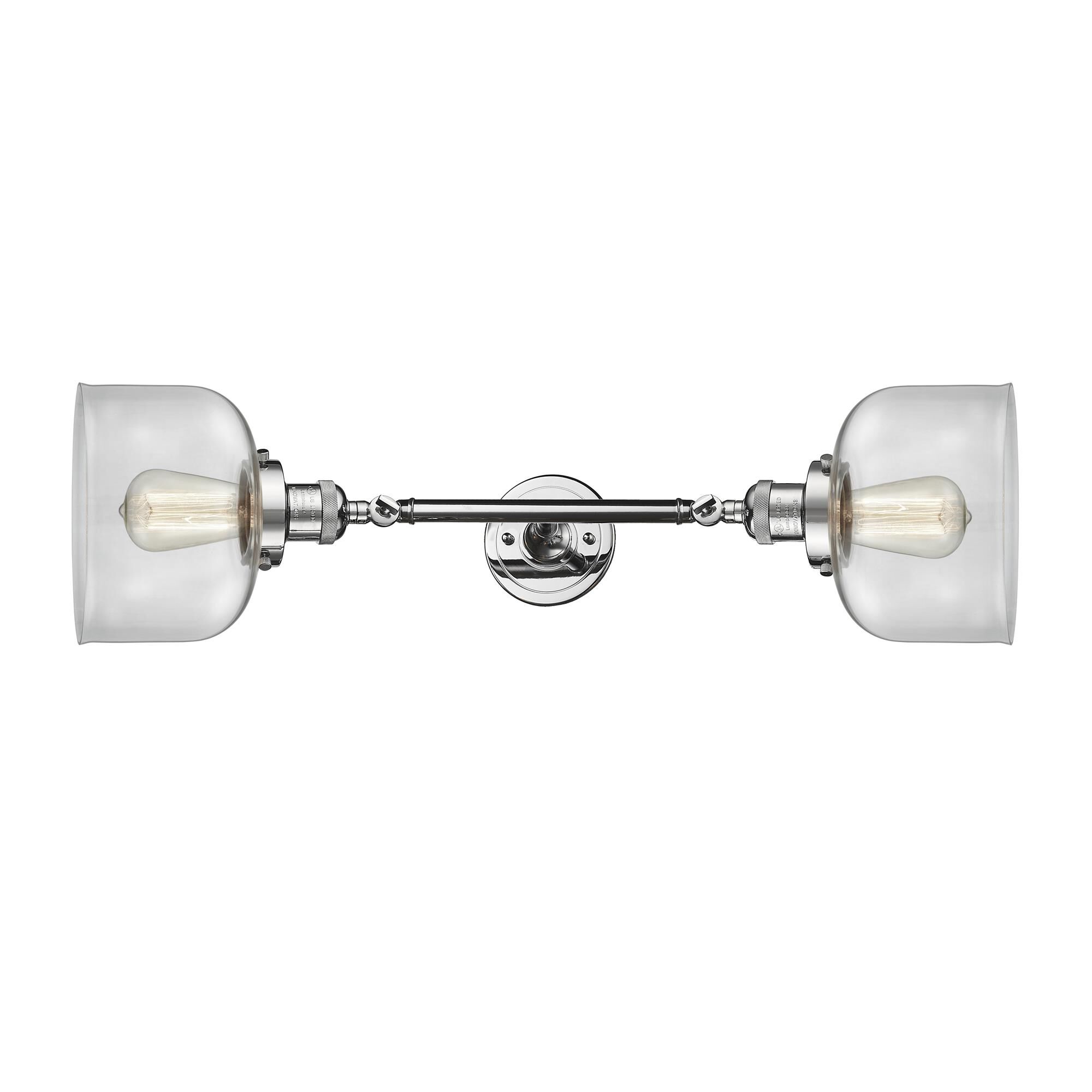Shown in Polished Chrome finish and Clear glass