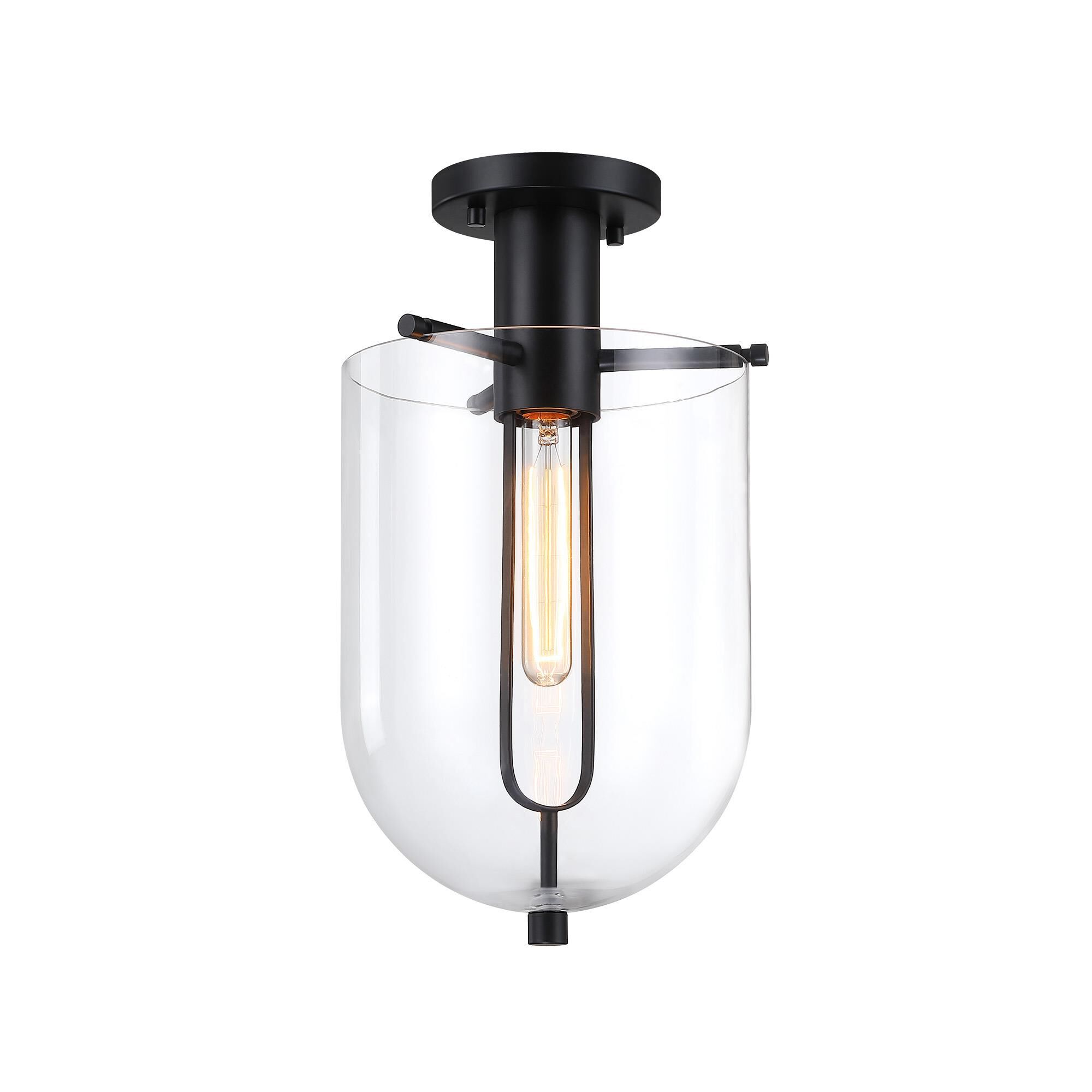 Shown in Matte Black finish and Clear glass