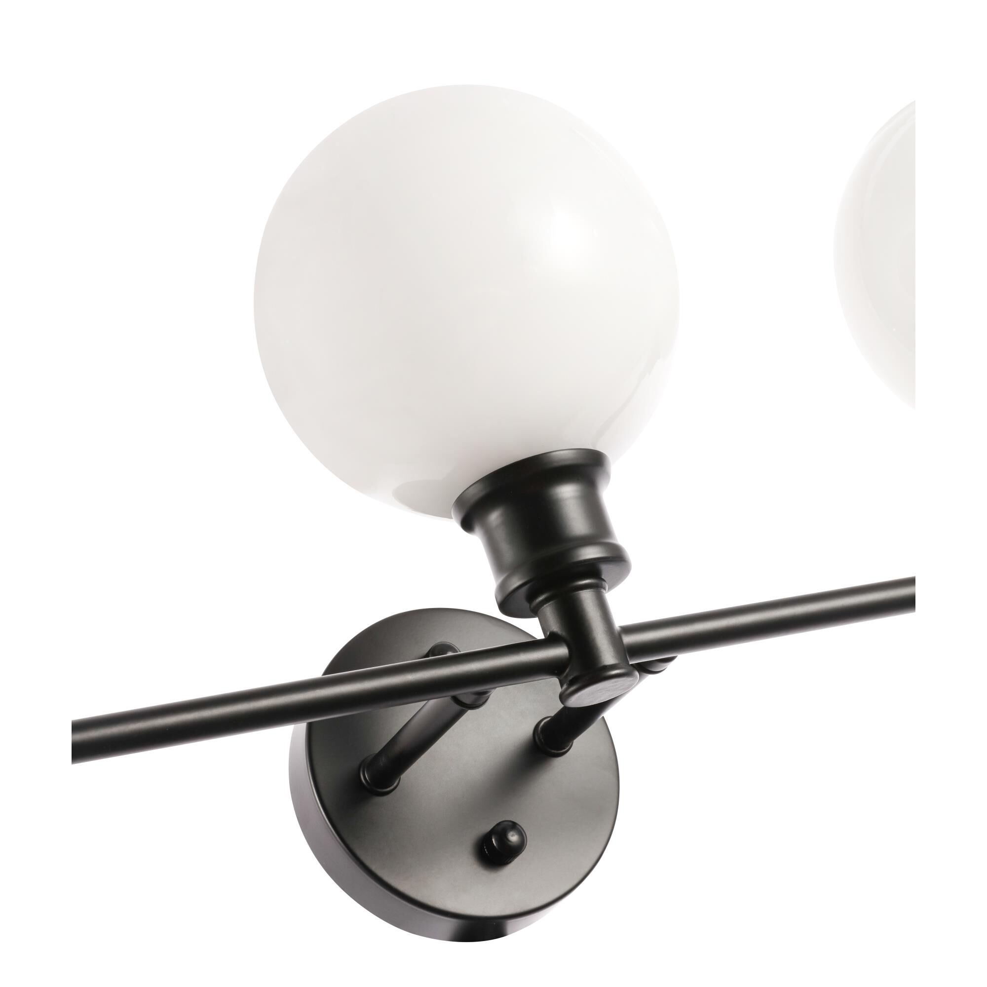 Shown in Black finish and Frosted White  glass