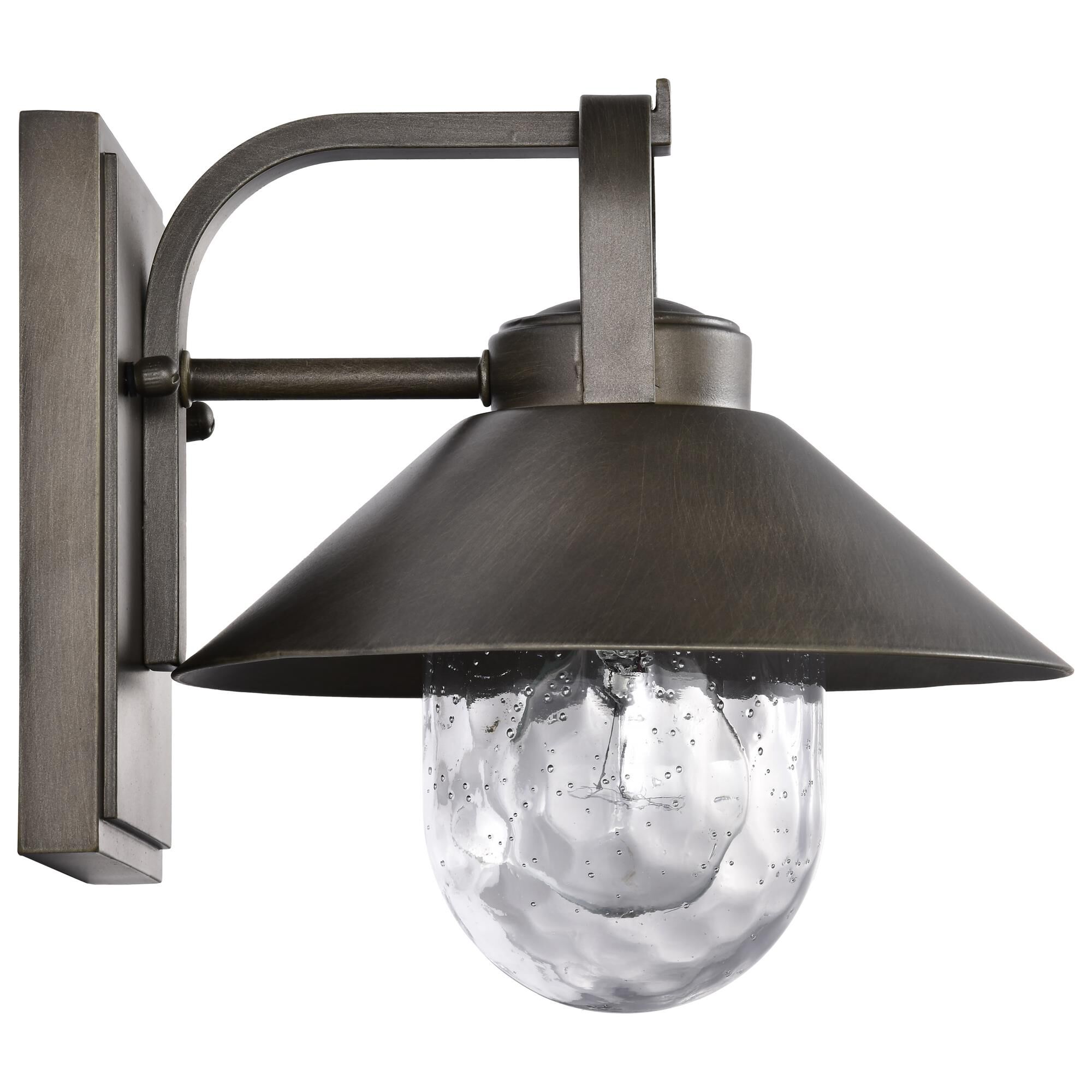 Shown in Bronze finish and Clear Seeded glass