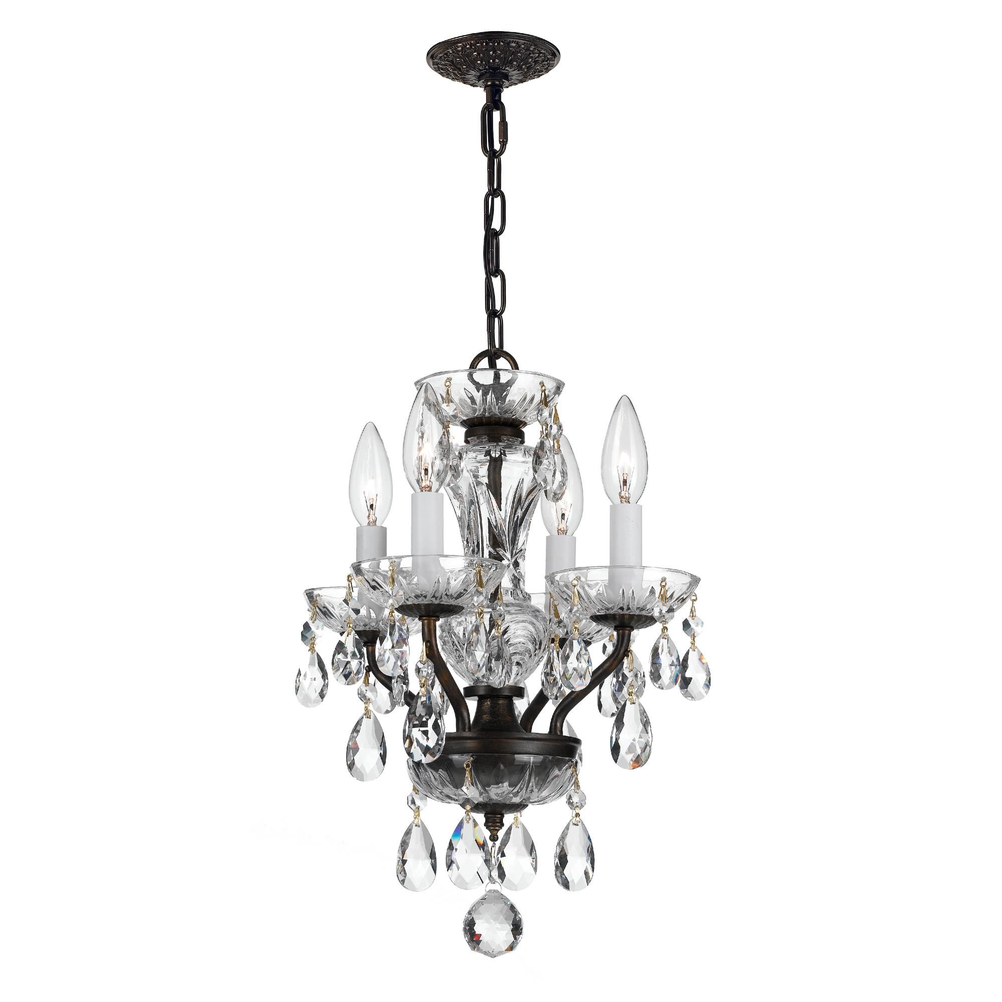Shown in English Bronze finish and Clear Hand Cut crystal