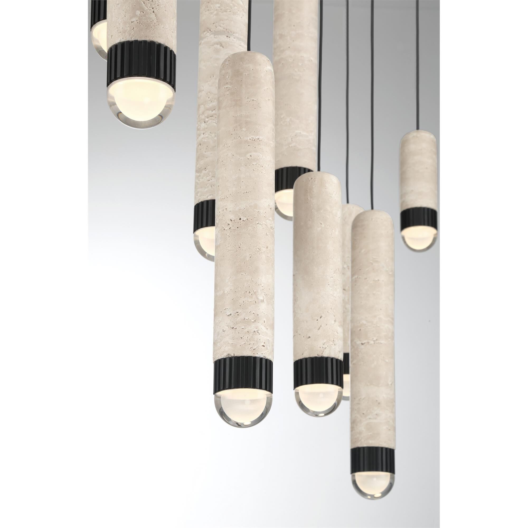 Shown in Matte Black finish and Travertine shade