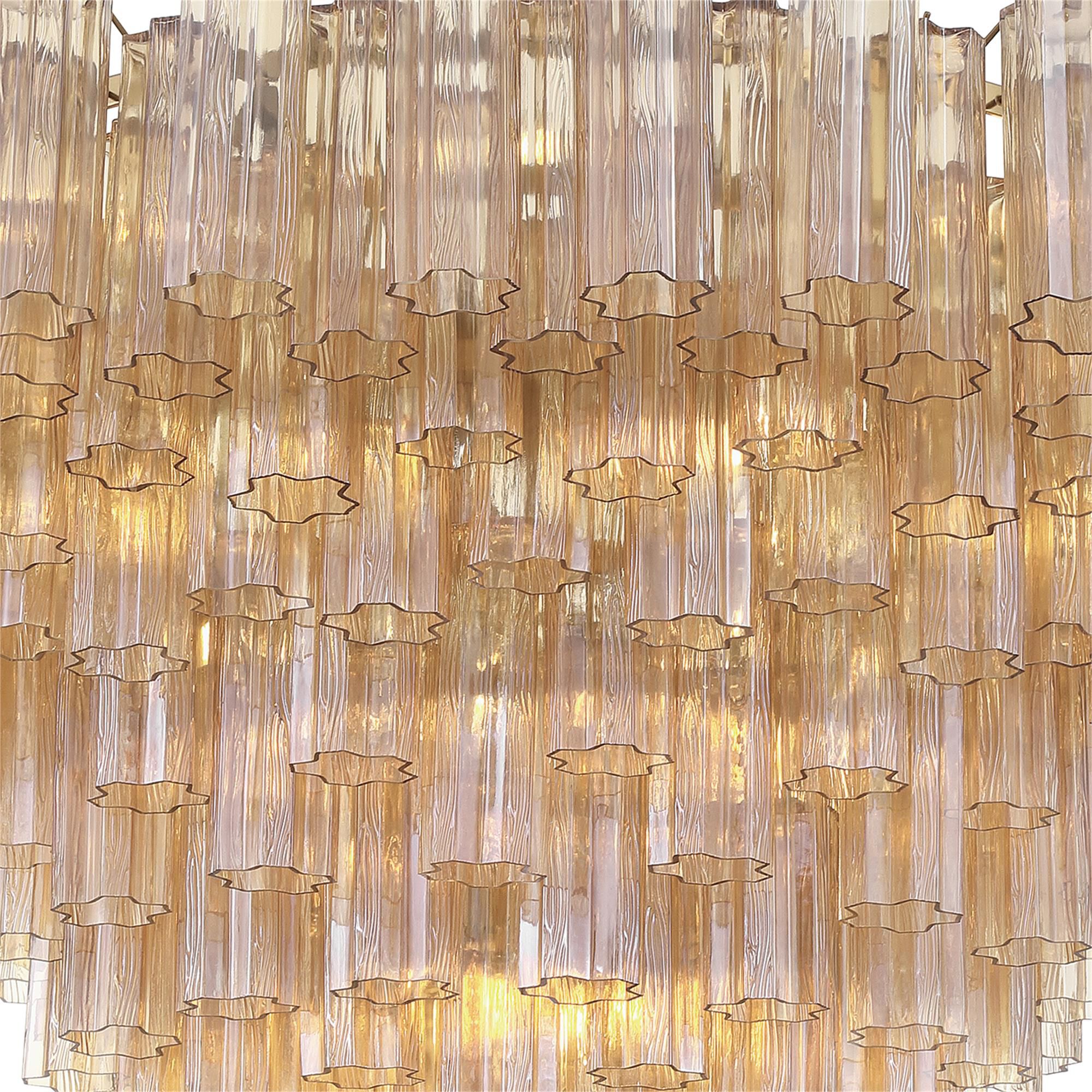 Shown in Aged Brass finish and Tronchi Glass crystal