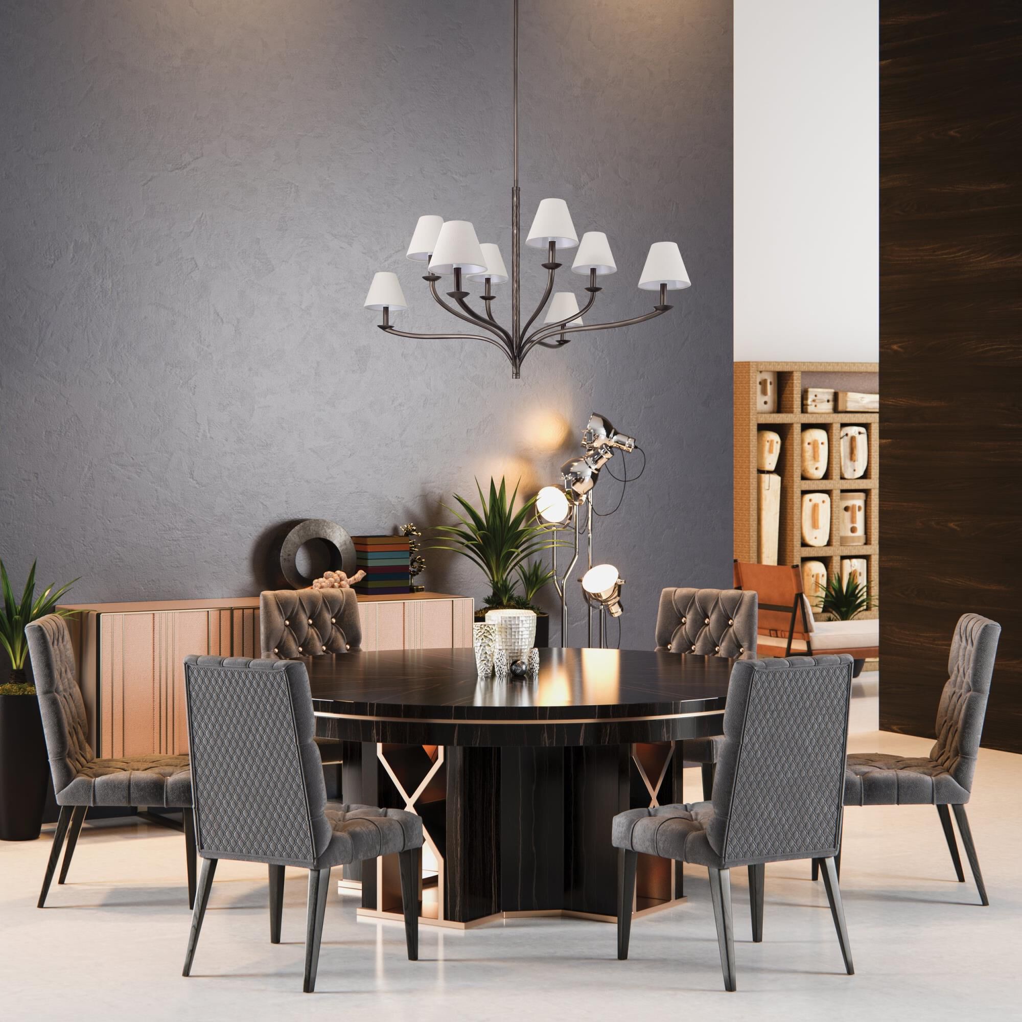 Shown in Forged Bronze finish and Natural shade