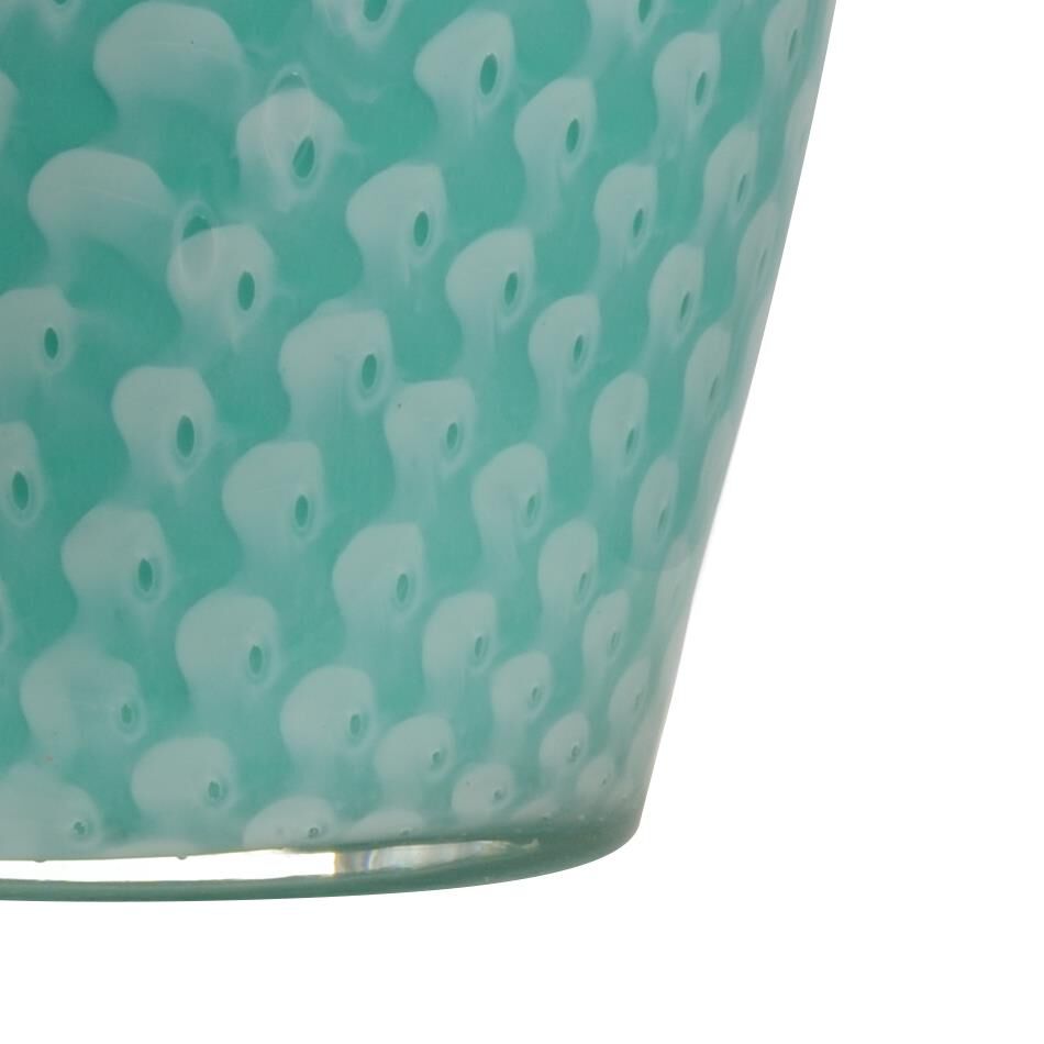 Shown in Mint Green and White finish and Colored glass