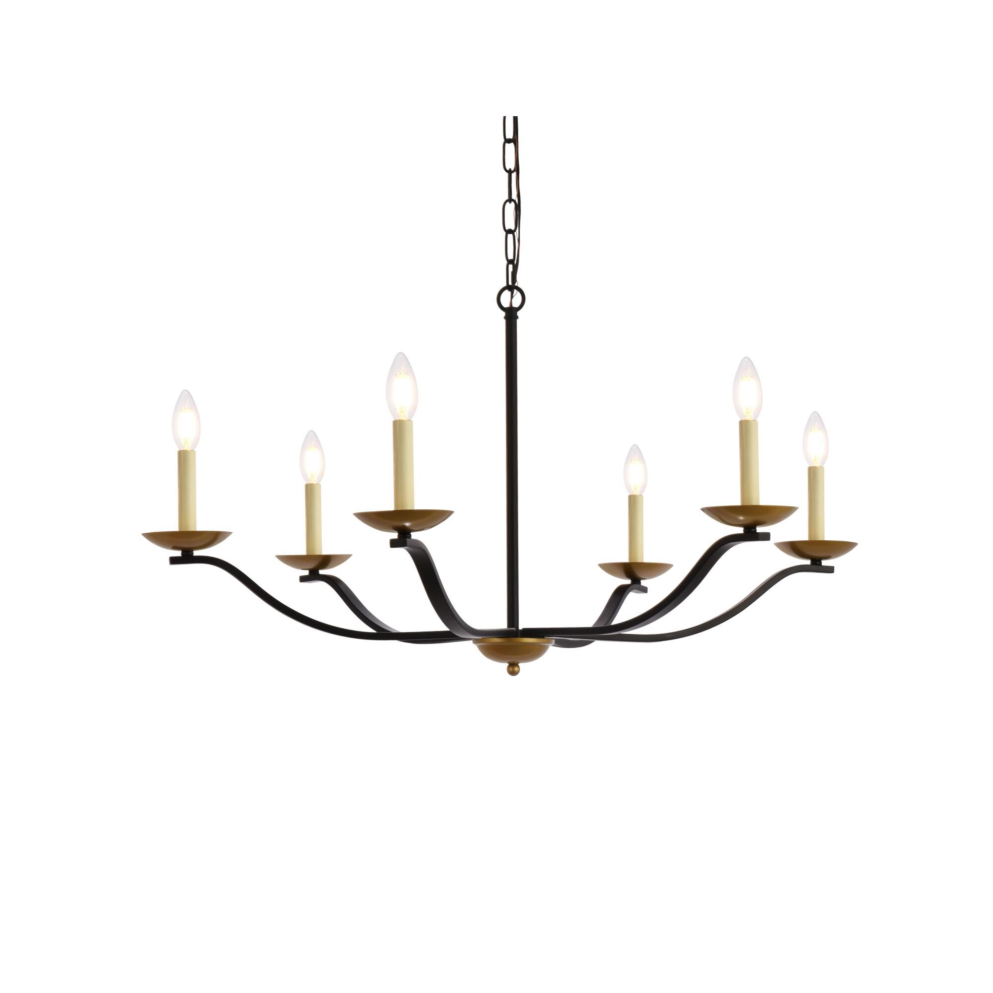 Trey 36 Inch 6 Light Chandelier by Elegant Lighting