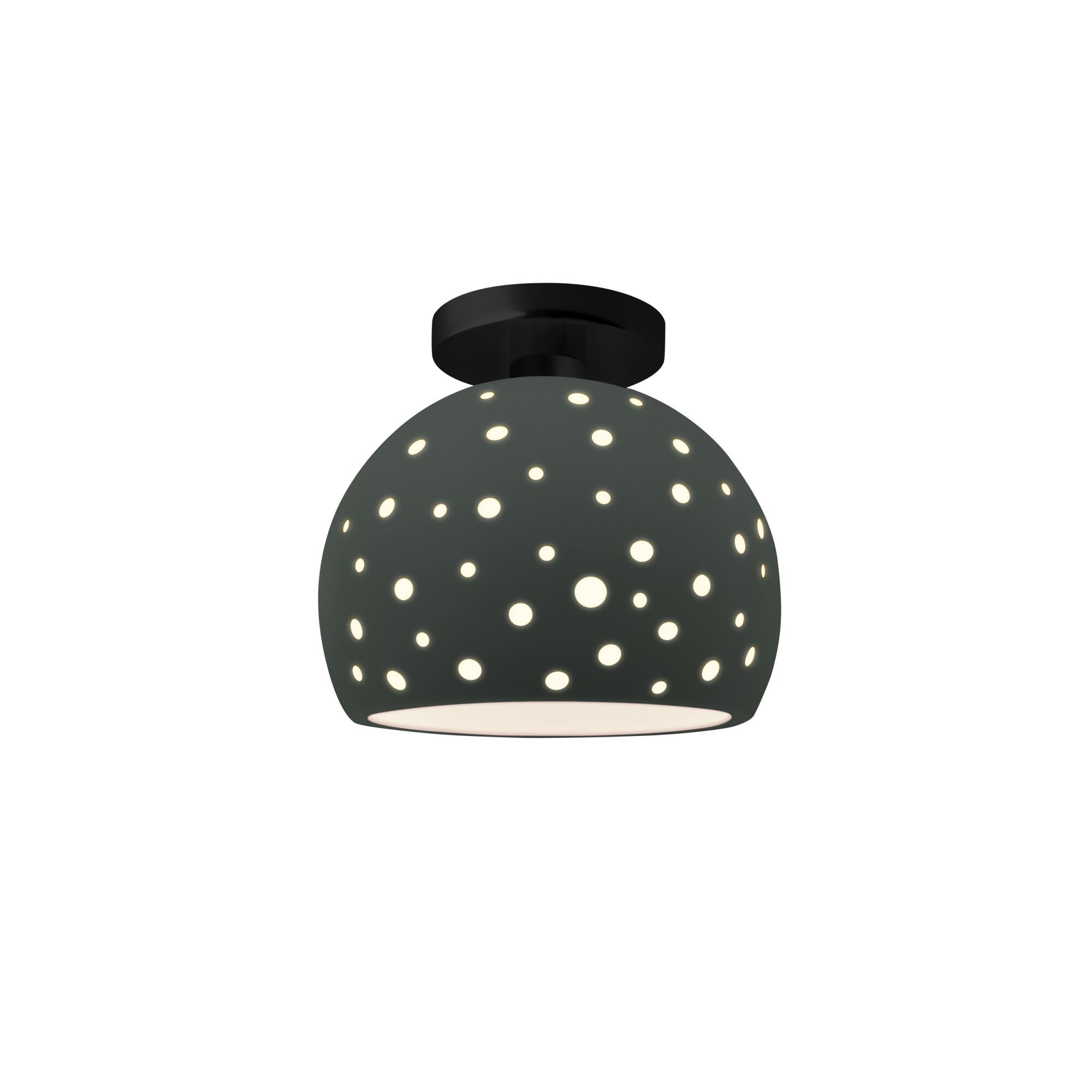 Shown in Matte Black finish and Pewter Green shade