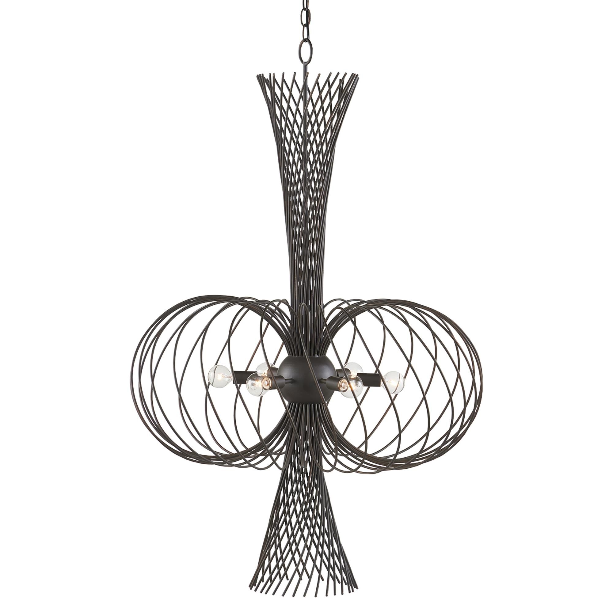 Akio 29 Inch 6 Light Chandelier by Currey and Company