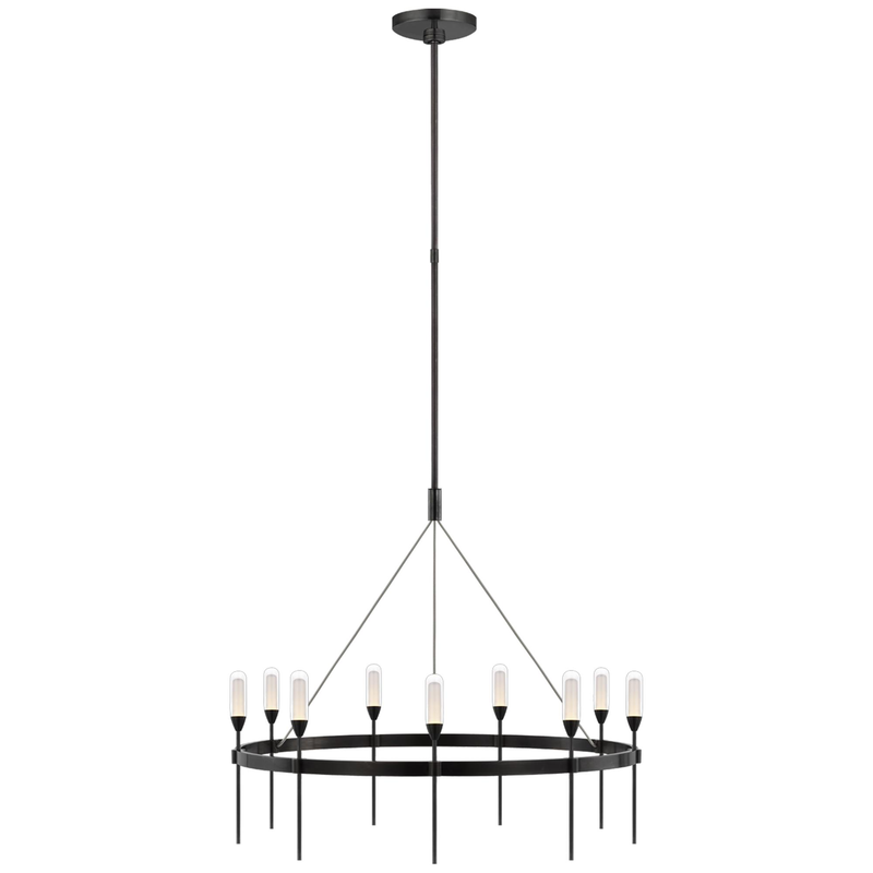 Peter Bristol Overture 28 Inch 9 Light LED Chandelier by Visual Comfort Signature Collection